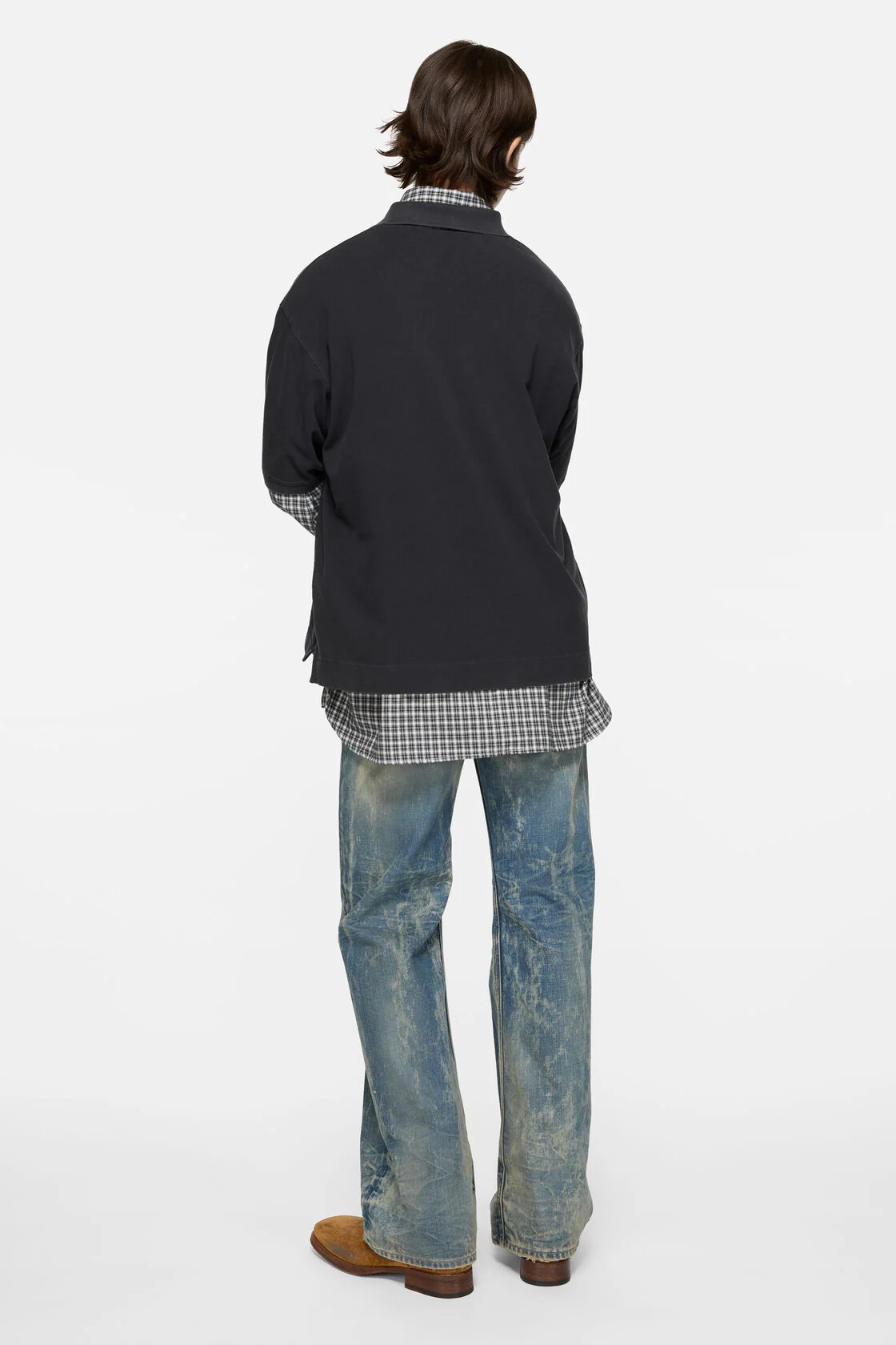 ACNE STUDIOS Polo Shirt in Black Washed