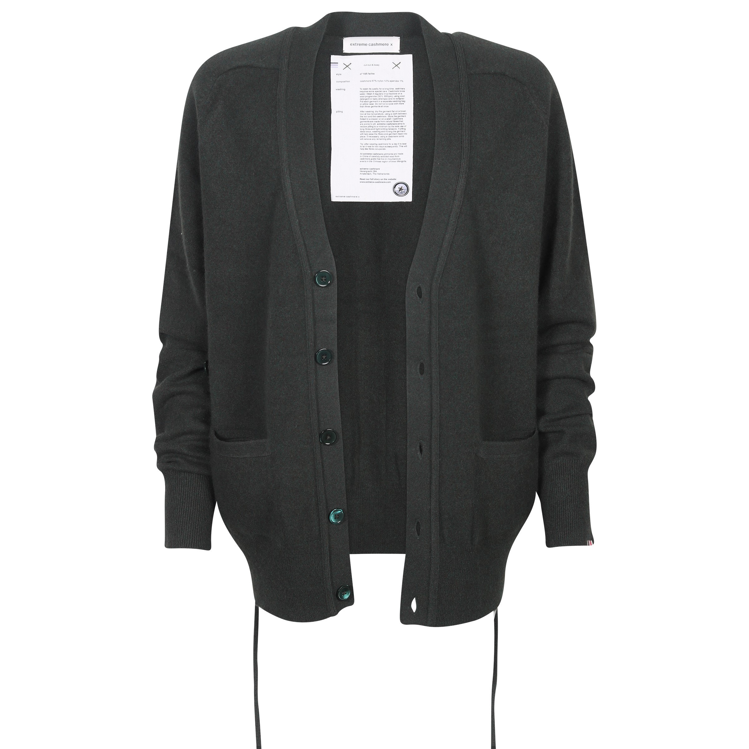 Extreme Cashmere Cardigan N°185 Feike in Bottle