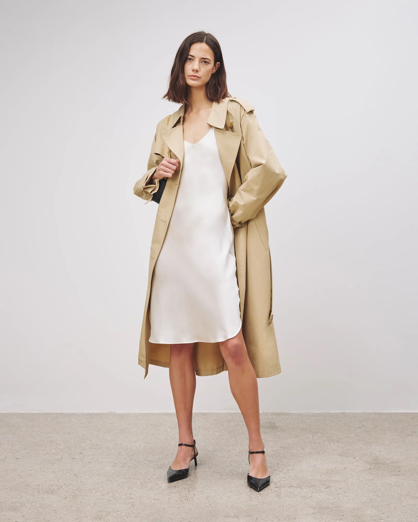 NILI LOTAN Short Cami Silk Dress in Ivory XL