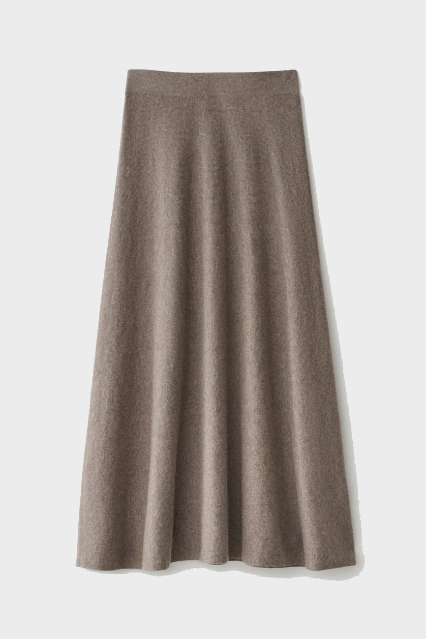 LISA YANG Cashmere Skirt in Truffle LISA YANG Cashmere Skirt in Truffle