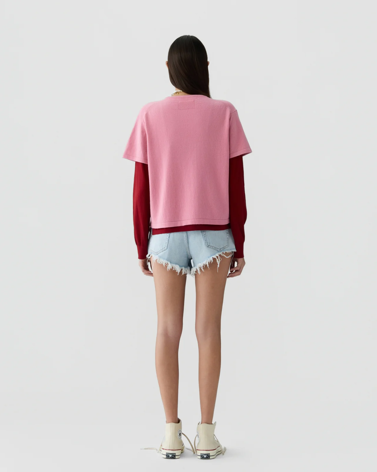 GUEST IN RESIDENCE Layer Tee in Sprinkle/Carmine