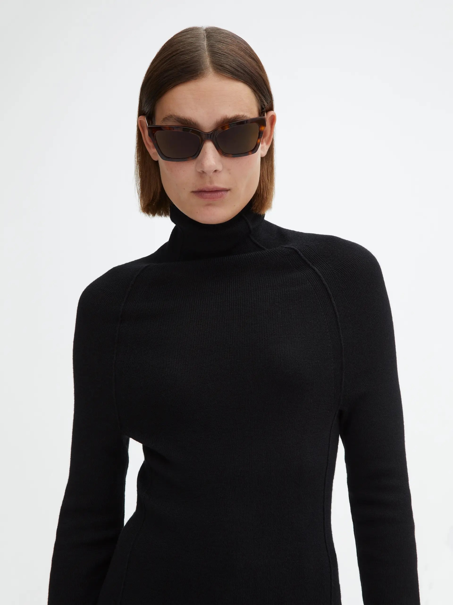 DAGMAR Merino Turtleneck Sweater in Black XS