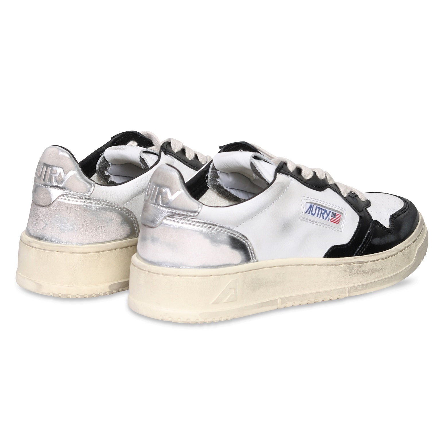 AUTRY ACTION SHOES Super Vintage Low Sneaker White/Black/Silver 38
