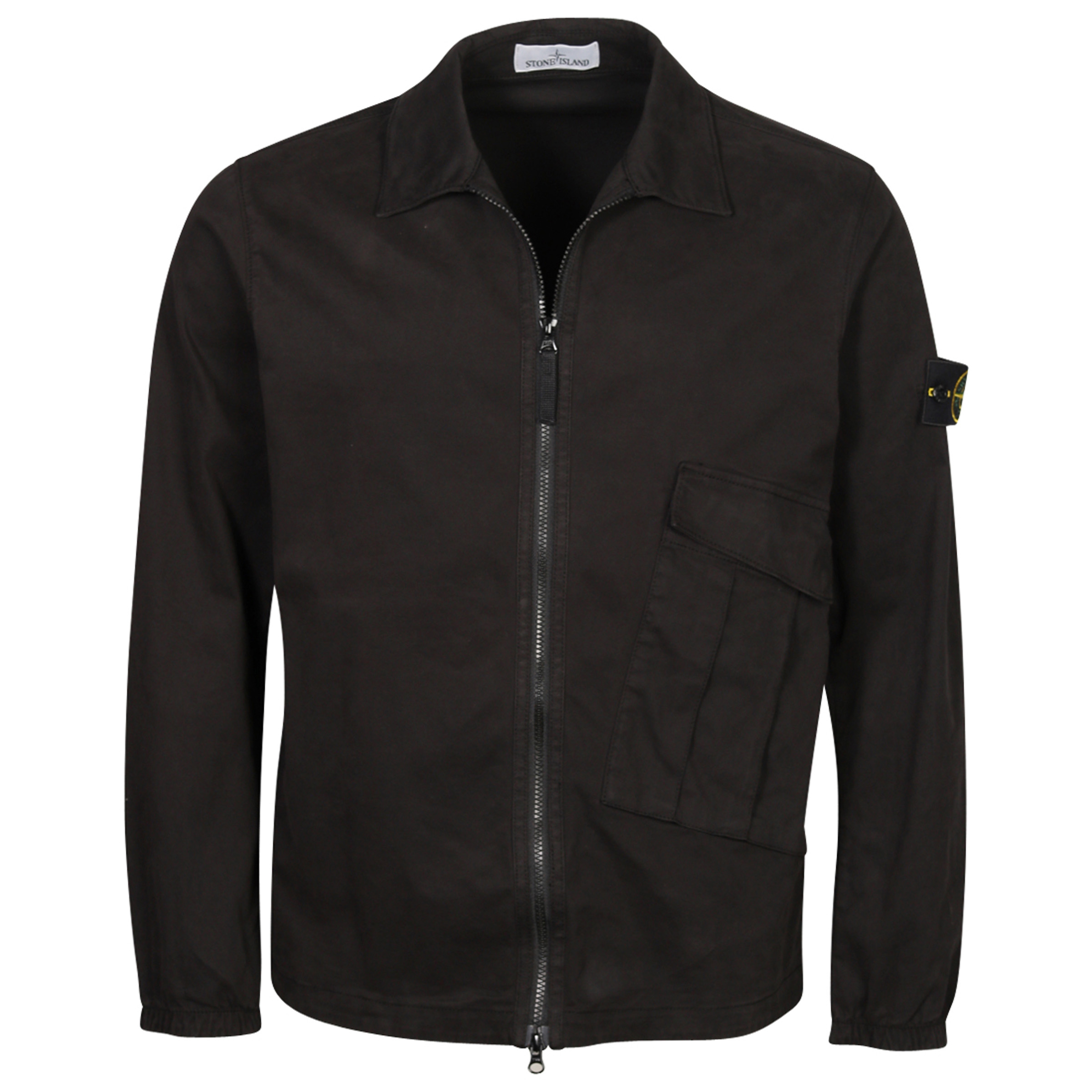 Stone Island Washed Cotton Overshirt Black