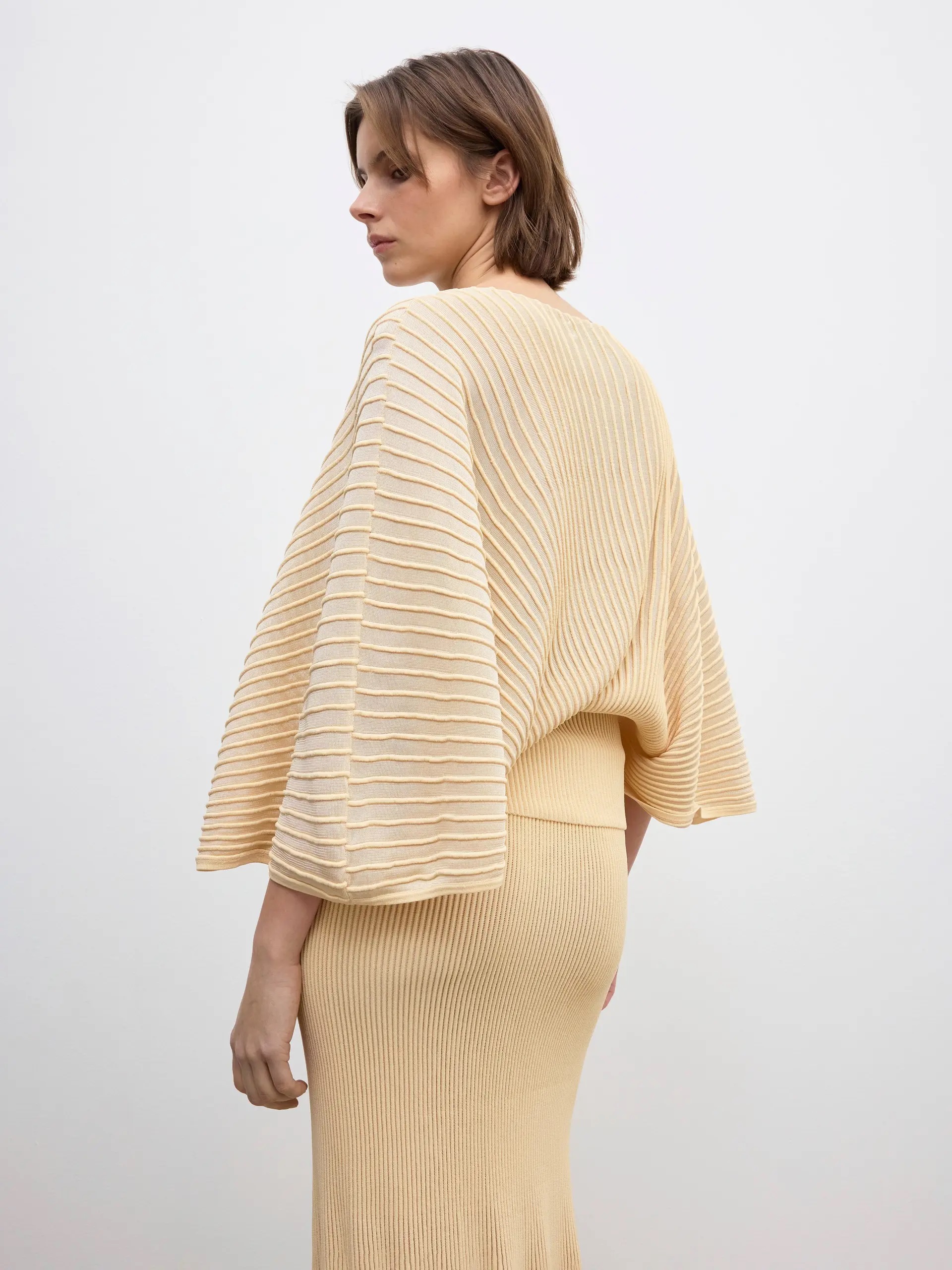 DAGMAR Knitted Flared Top in Desert Sand DAGMAR Knitted Flared Top in Desert Sand