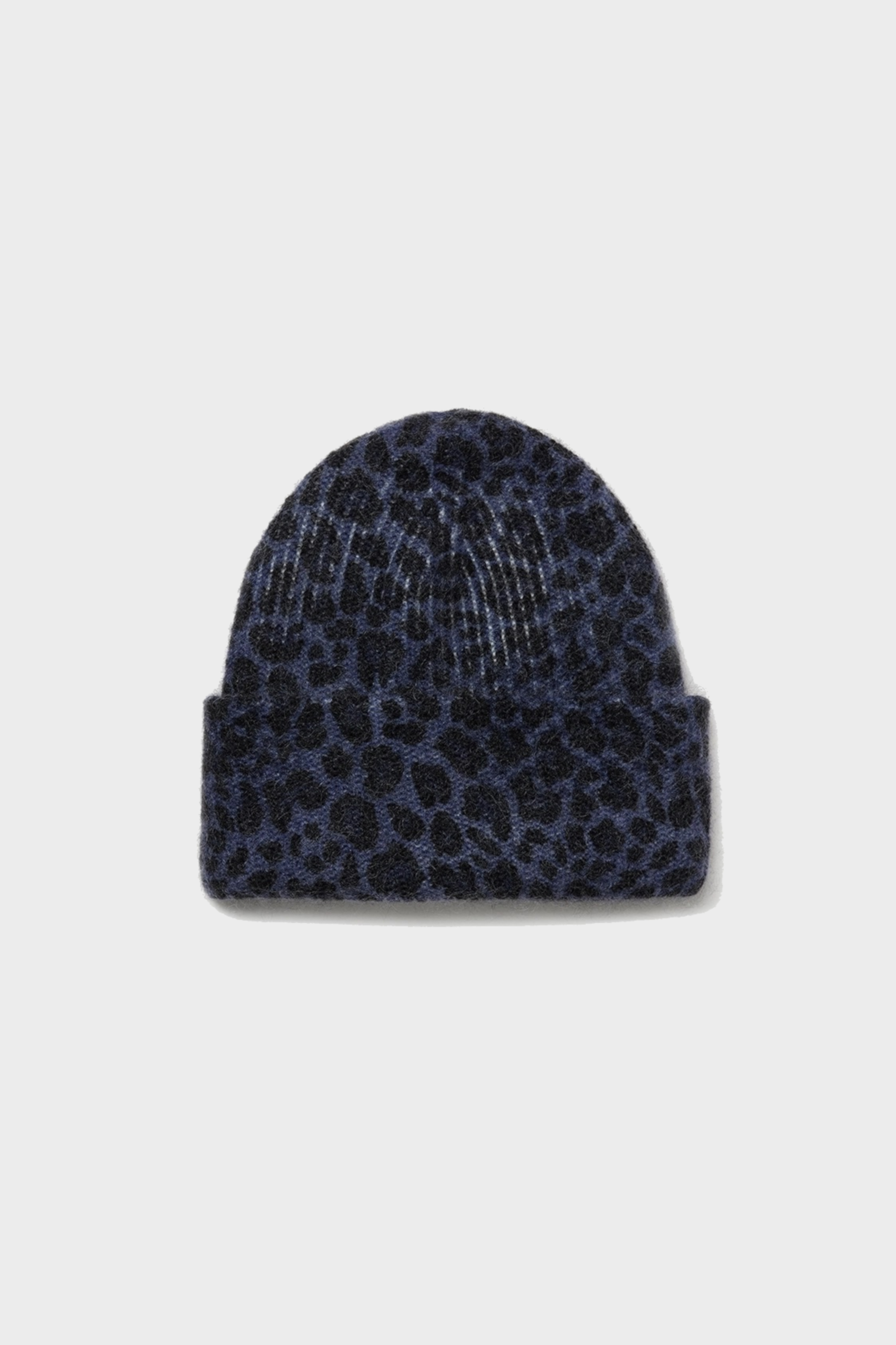 LALA BERLIN Knit Beanie in Dark Navy Leo