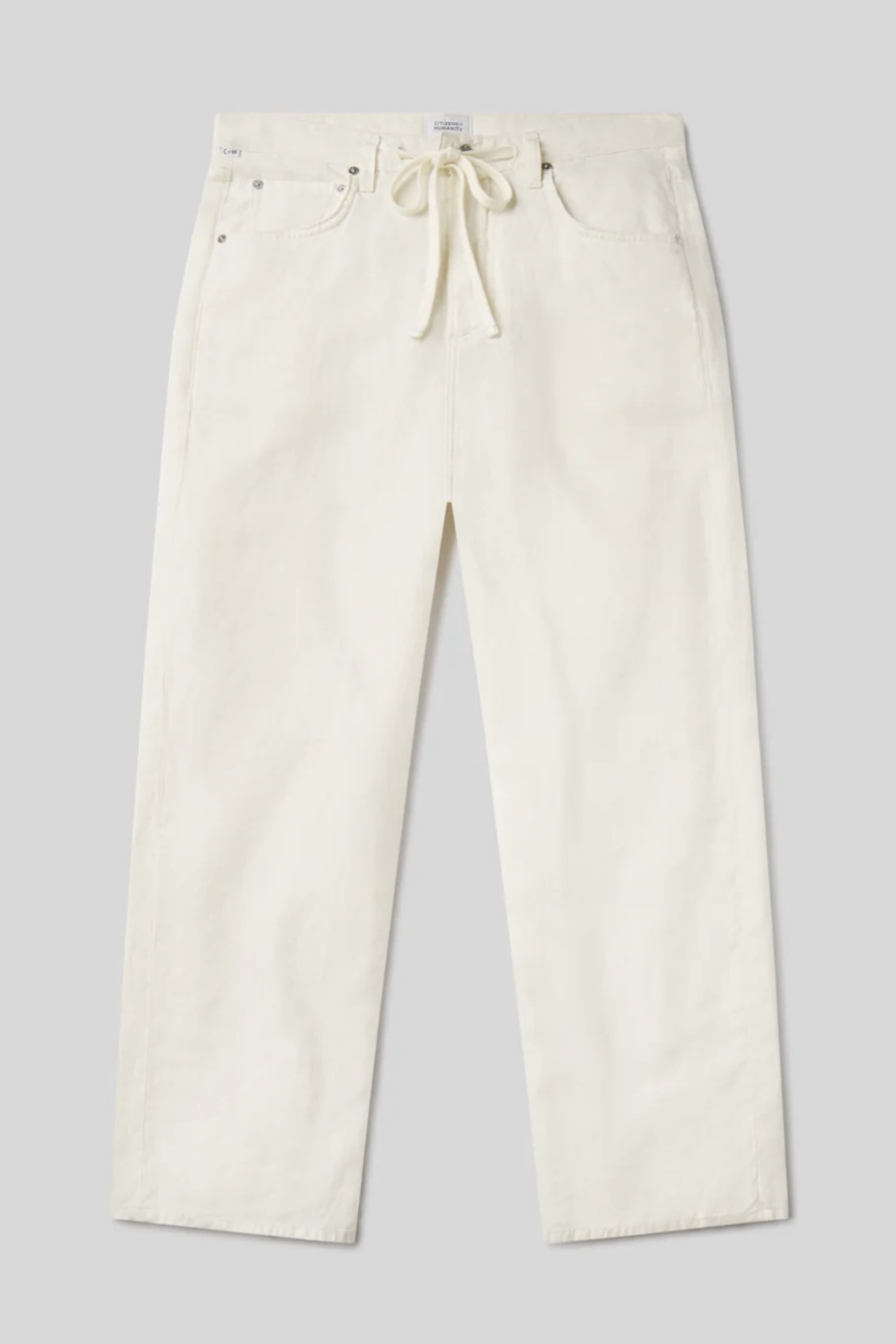 CITIZENS OF HUMANITY Brynn Drawstring Linen Pant in Vanilla