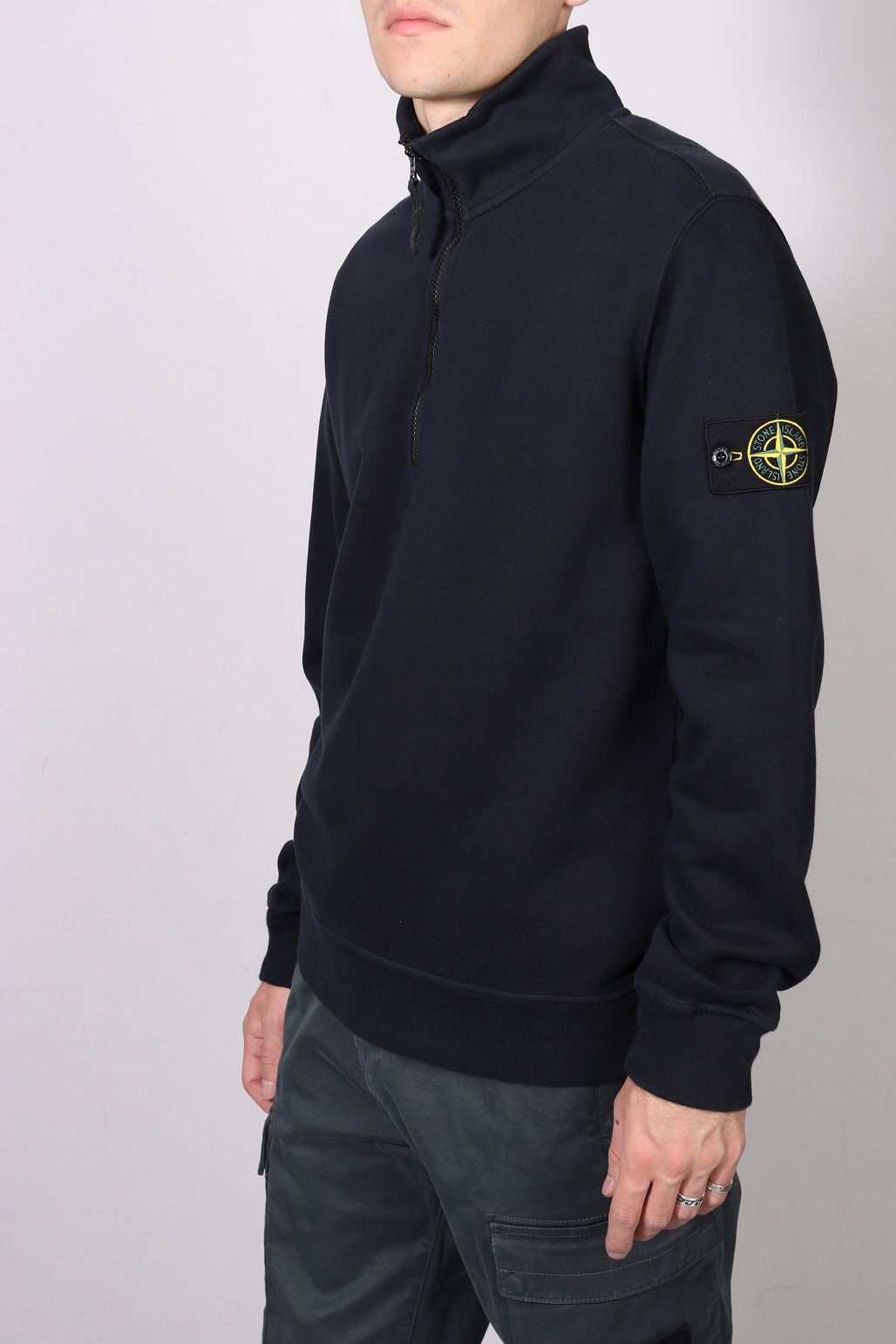 STONE ISLAND Half Zip Sweatshirt in Navy Blue 2XL