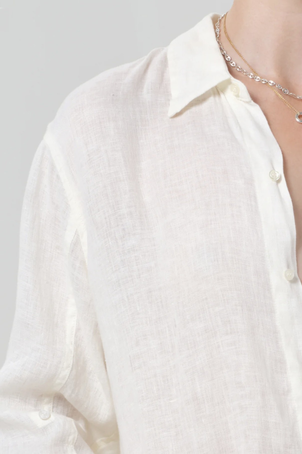 CITIZENS OF HUMANITY Kayla Shrunken Linen Shirt in Vanilla