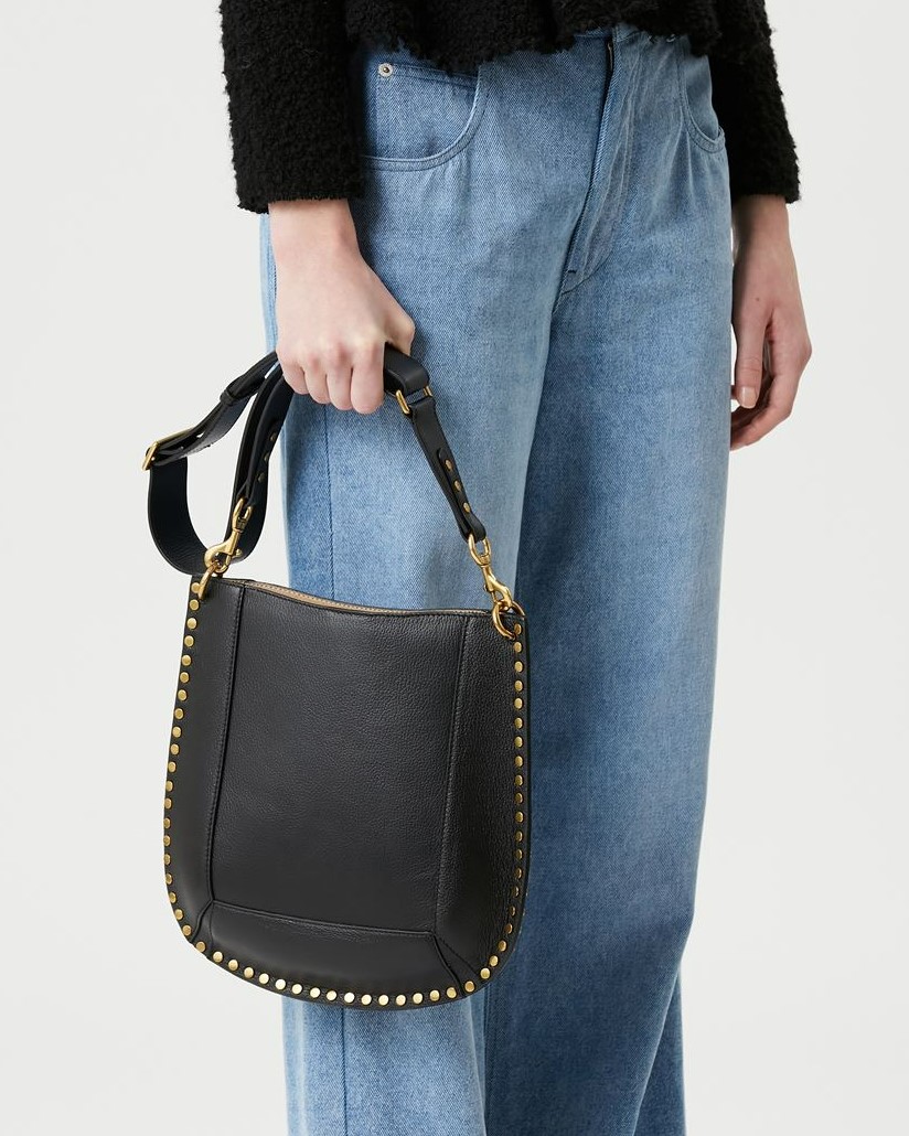 Isabel Marant Oskan Shoulder Bag Studs in Black
