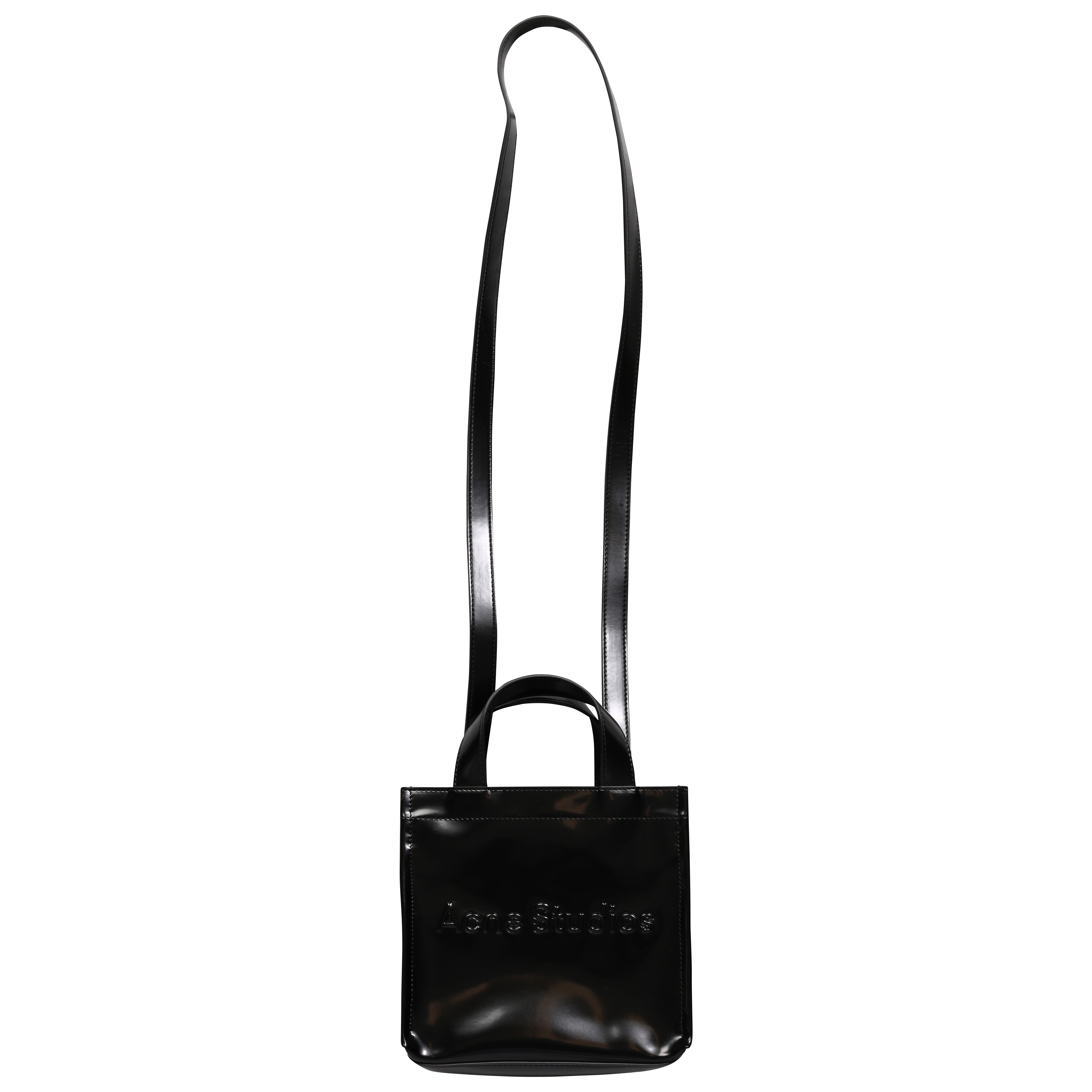 ACNE STUDIOS Mini Logo Shopper in Black