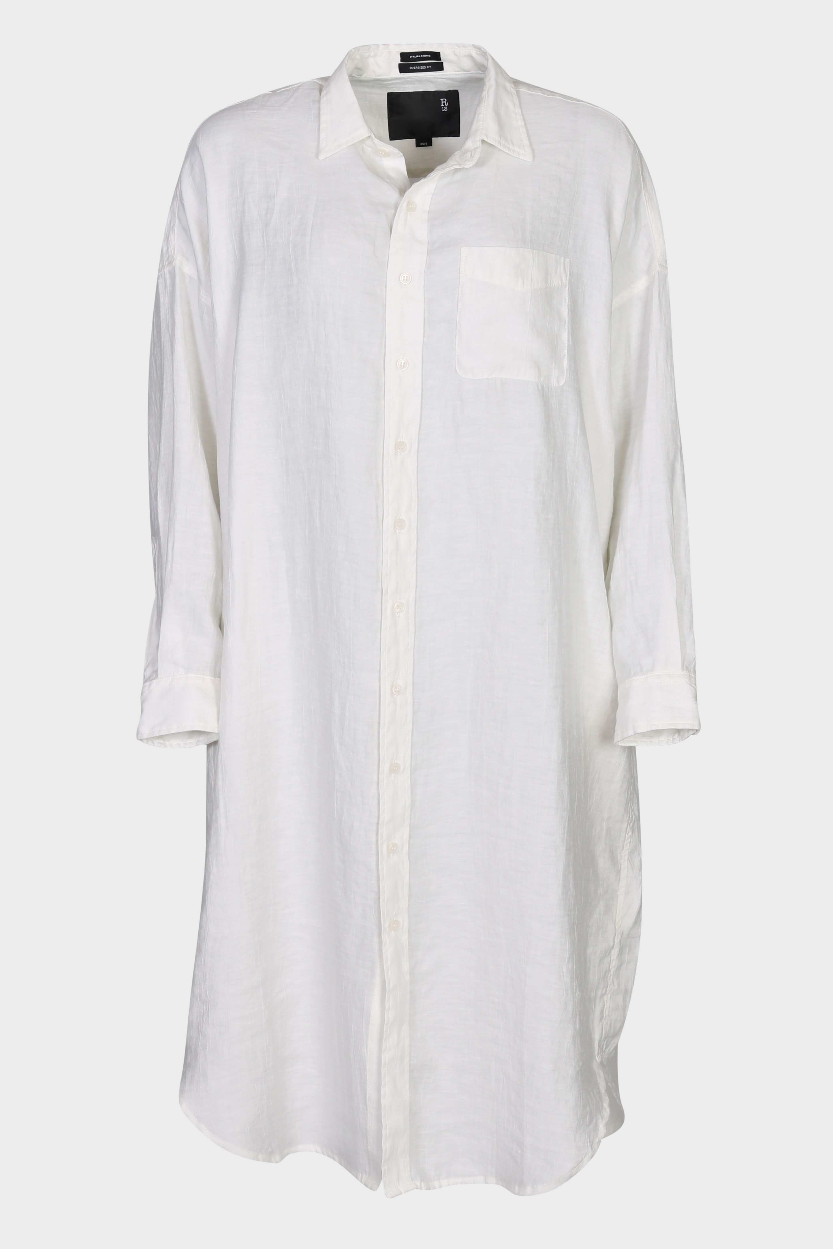 R13 Jumbo Shirt Dress in White