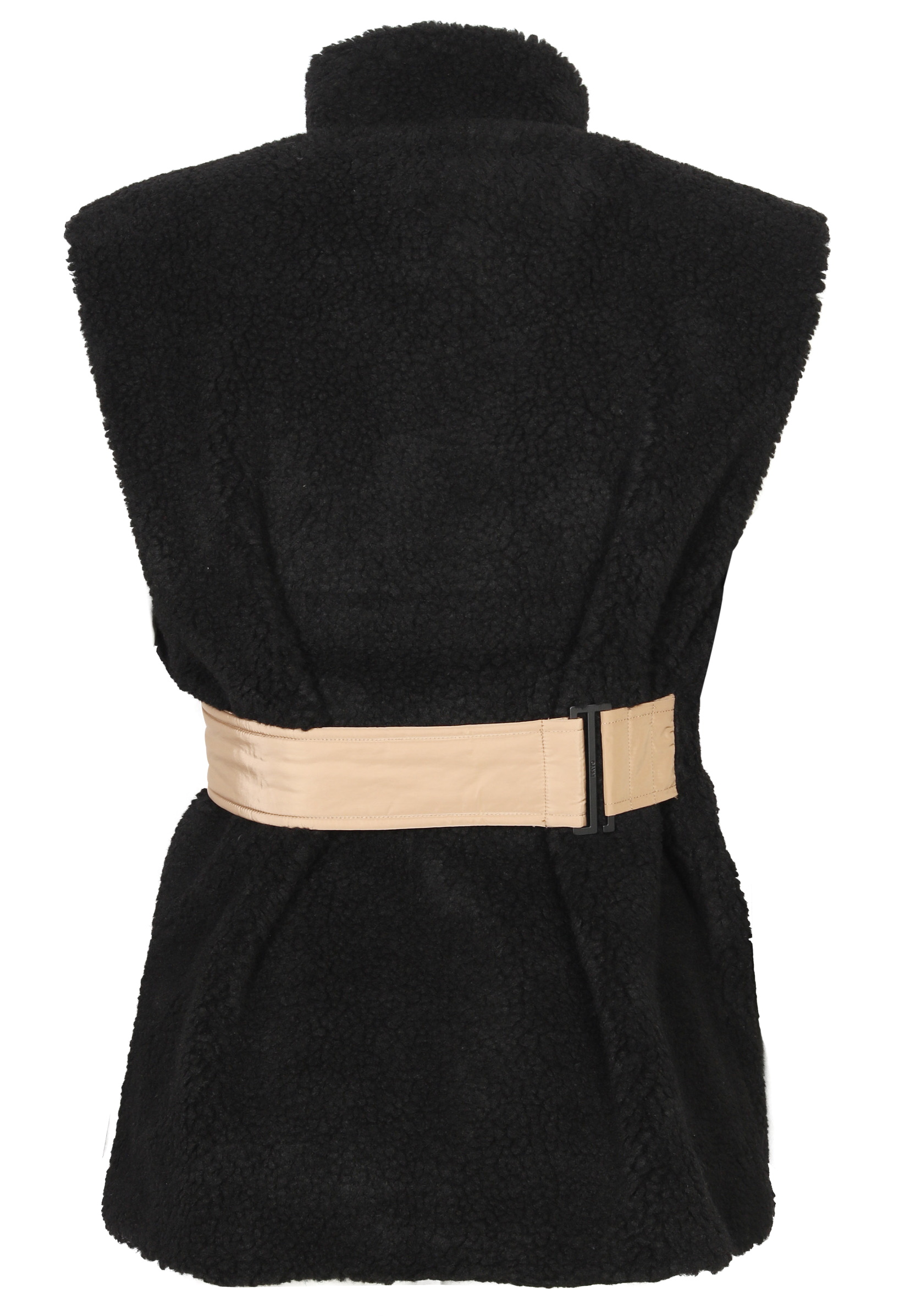 Ganni Padded Teddy Vest Black/Camel