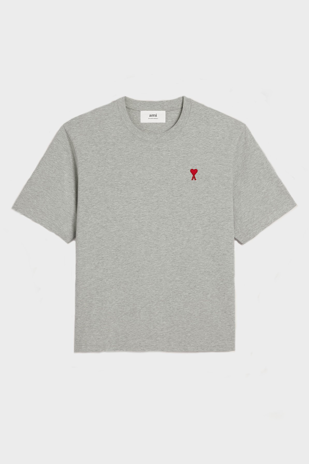 AMI PARIS de Coeur Boxy Fit T-Shirt in Heather Ash Grey AMI PARIS de Coeur Boxy Fit T-Shirt in Heather Ash Grey