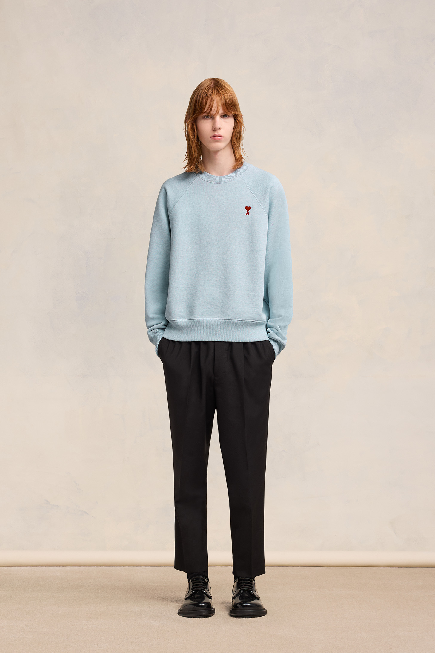 AMI PARIS de Coeur Sweatshirt in Heather Blue S