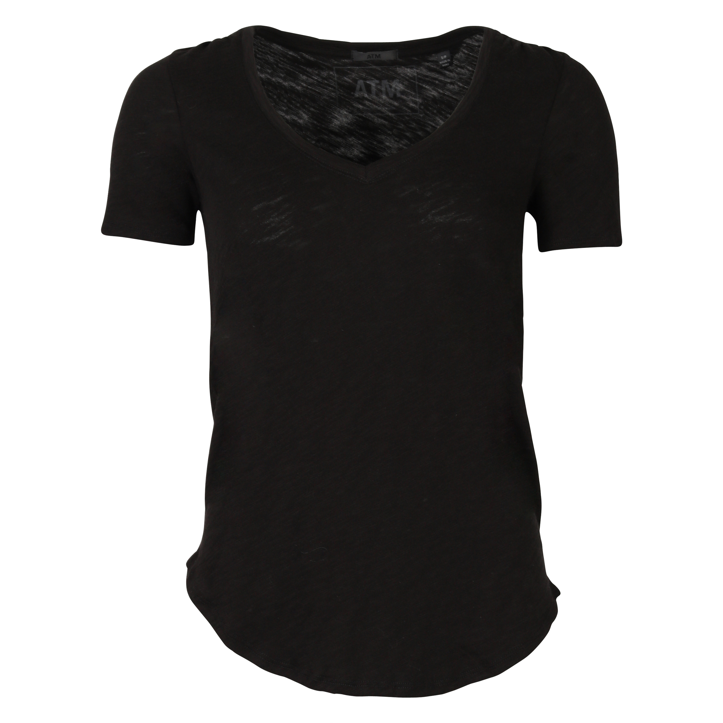 ATM V-Neck Slub Jersey T-Shirt Black