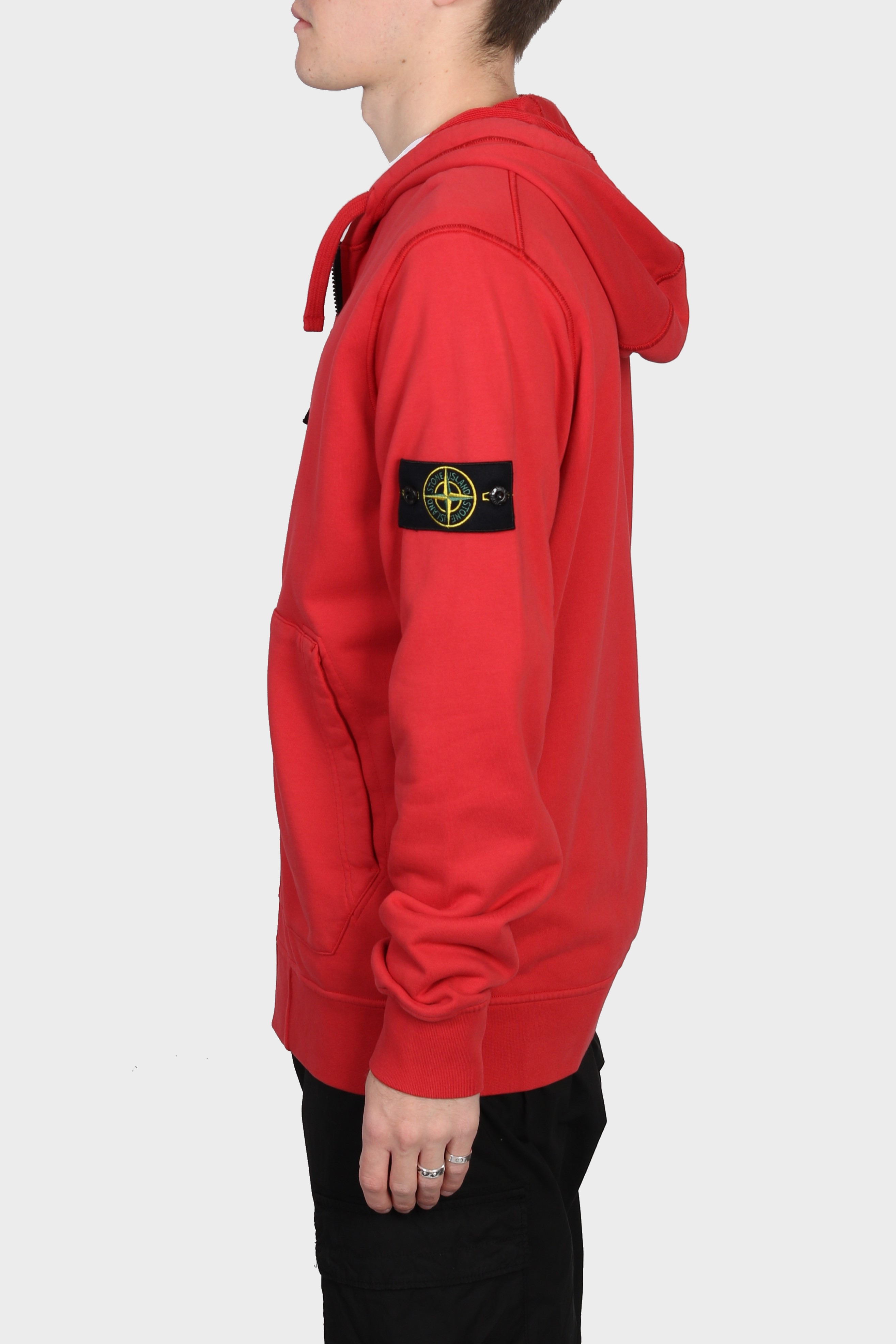 STONE ISLAND Zip Hoodie in Red M