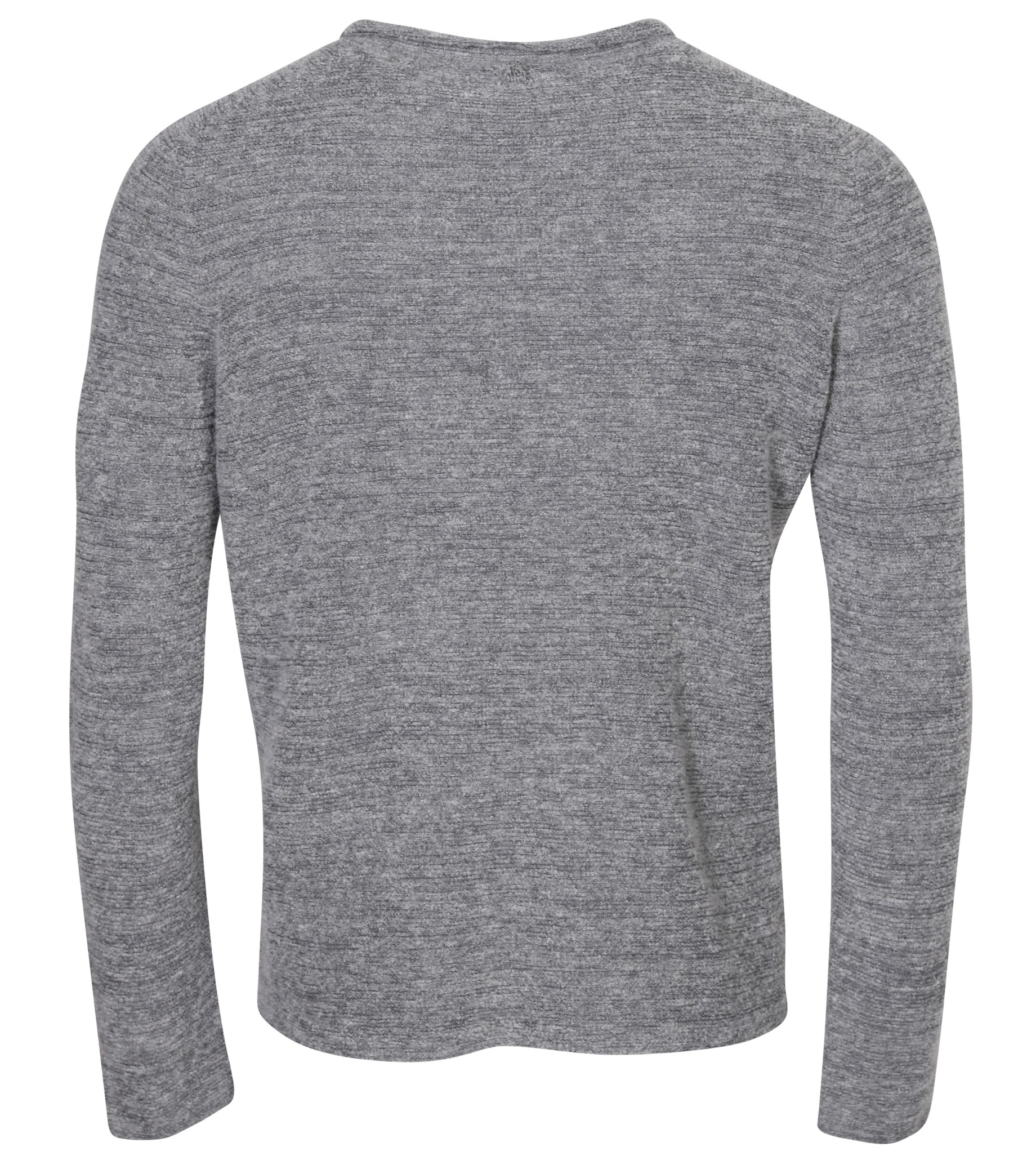 HANNES ROETHER Fluffy Knit Pullover in Grey/Dark Grey