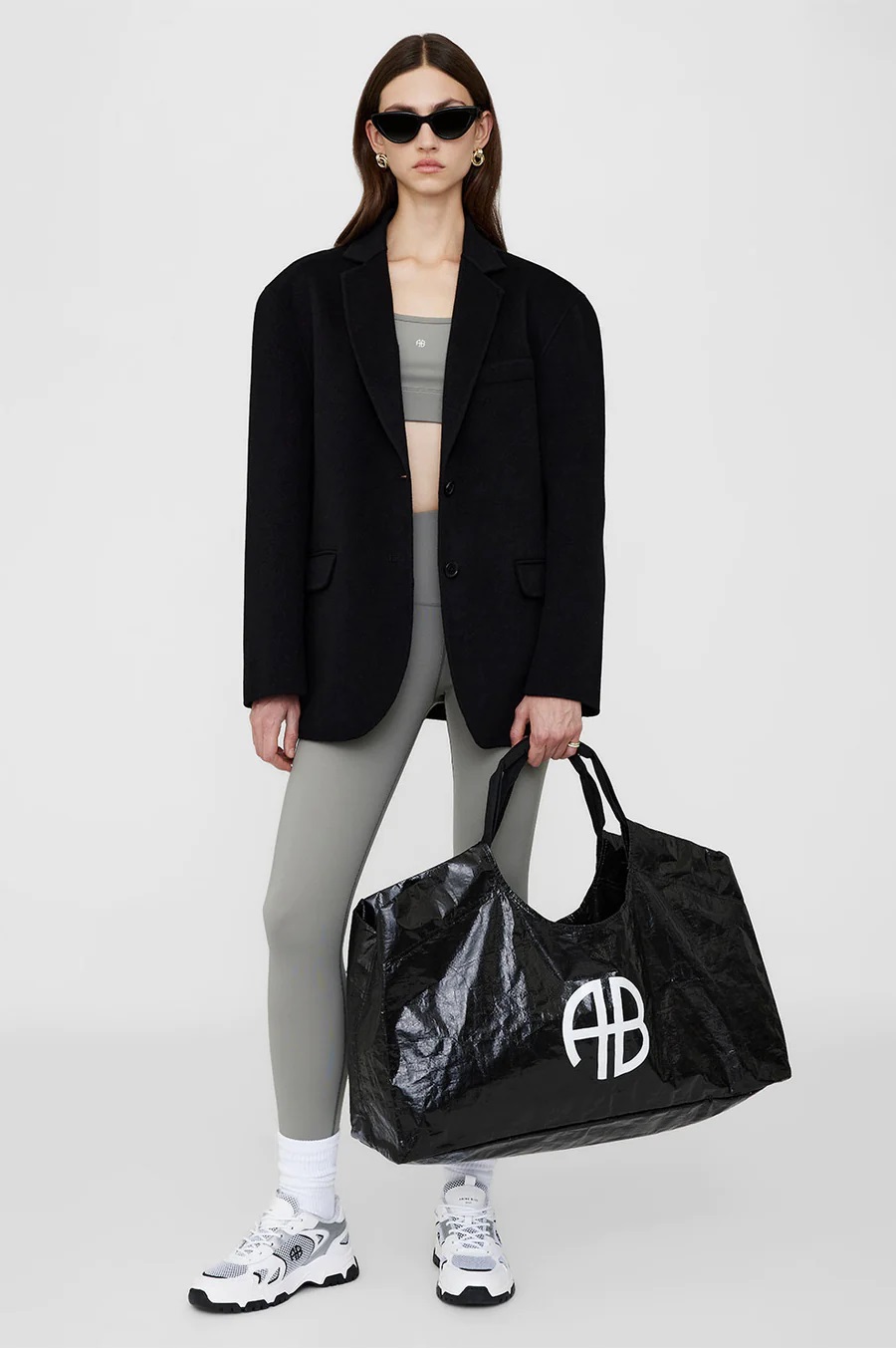 ANINE BING Drew Sport Tote Bag in Black