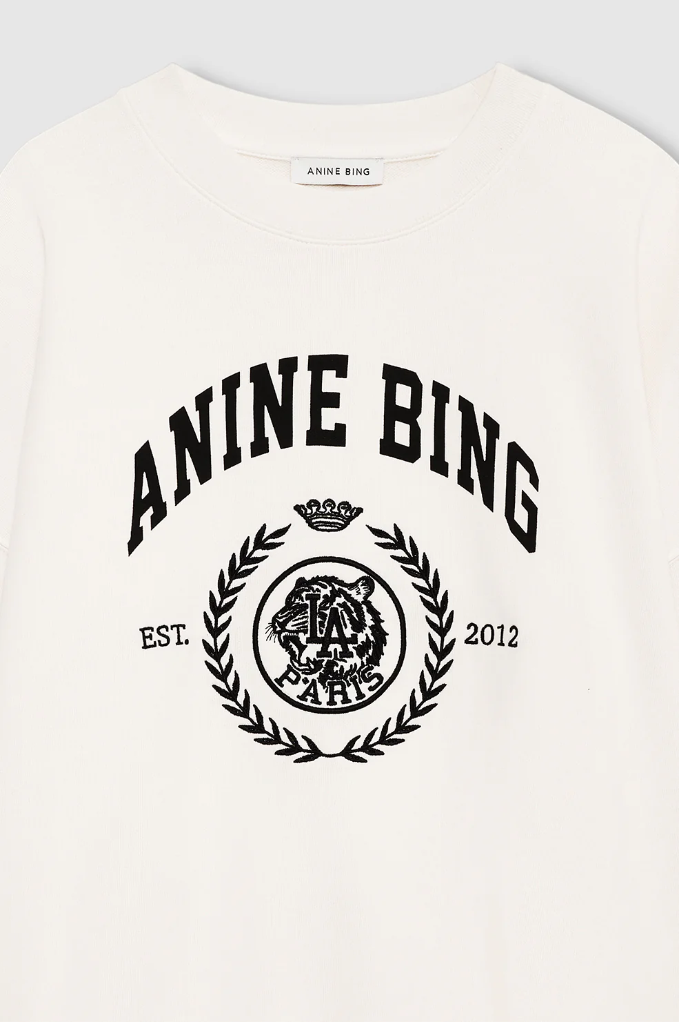 ANINE BING Miles Sweatshirt Collegiate in Cream  L