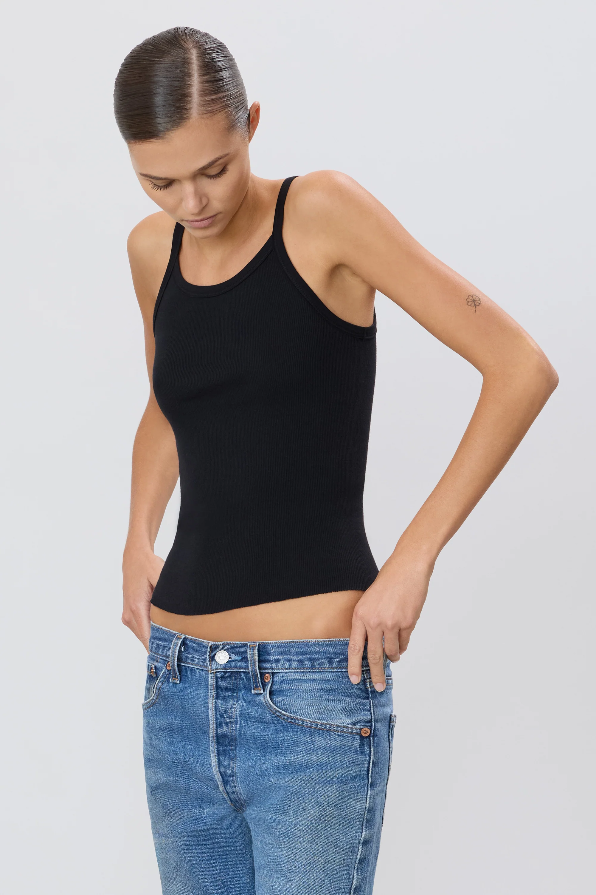 ÉTERNE Rib Tank Top in Black ÉTERNE Rib Tank Top in Black XL