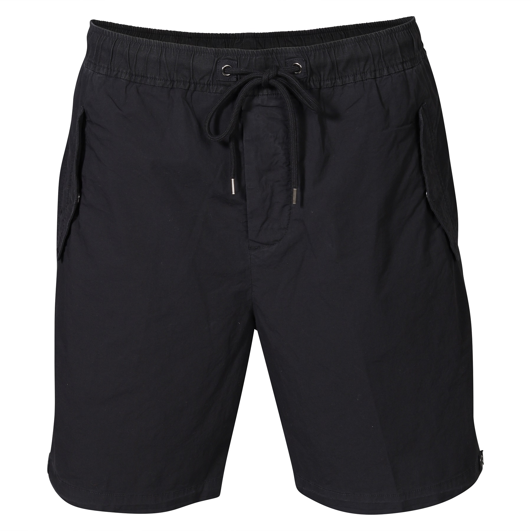 JAMES PERSE Relaxed Stretch Poplin Shorts in Black 1/S