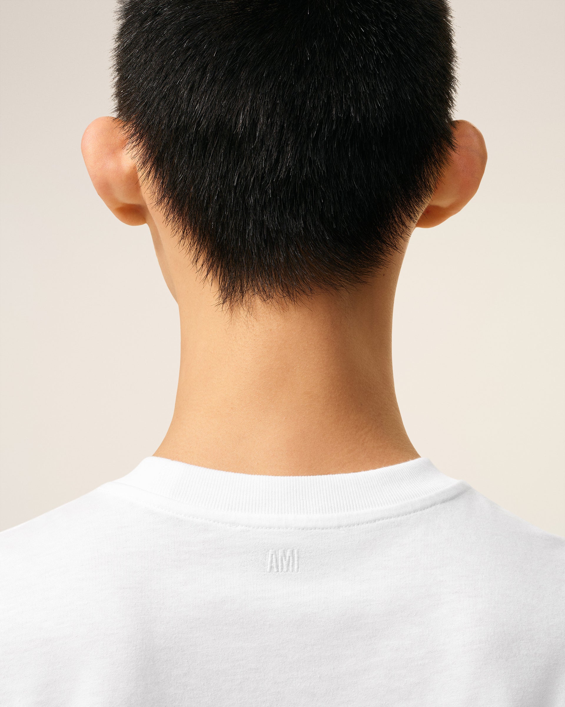 AMI PARIS de Coeur Logo T-Shirt in White/Black