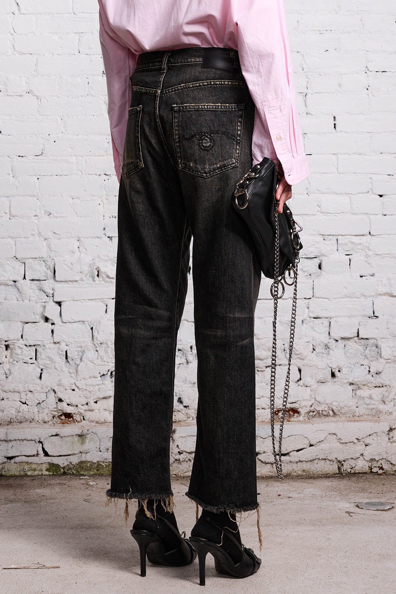 R13 Boyfriend Jeans in Abbey Black 23