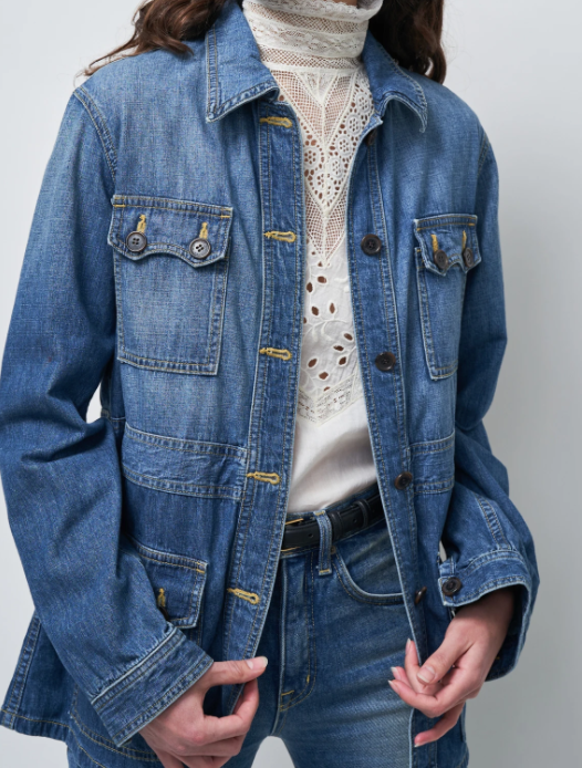 Nili Lotan Denim Jacket Blake Blue Washed