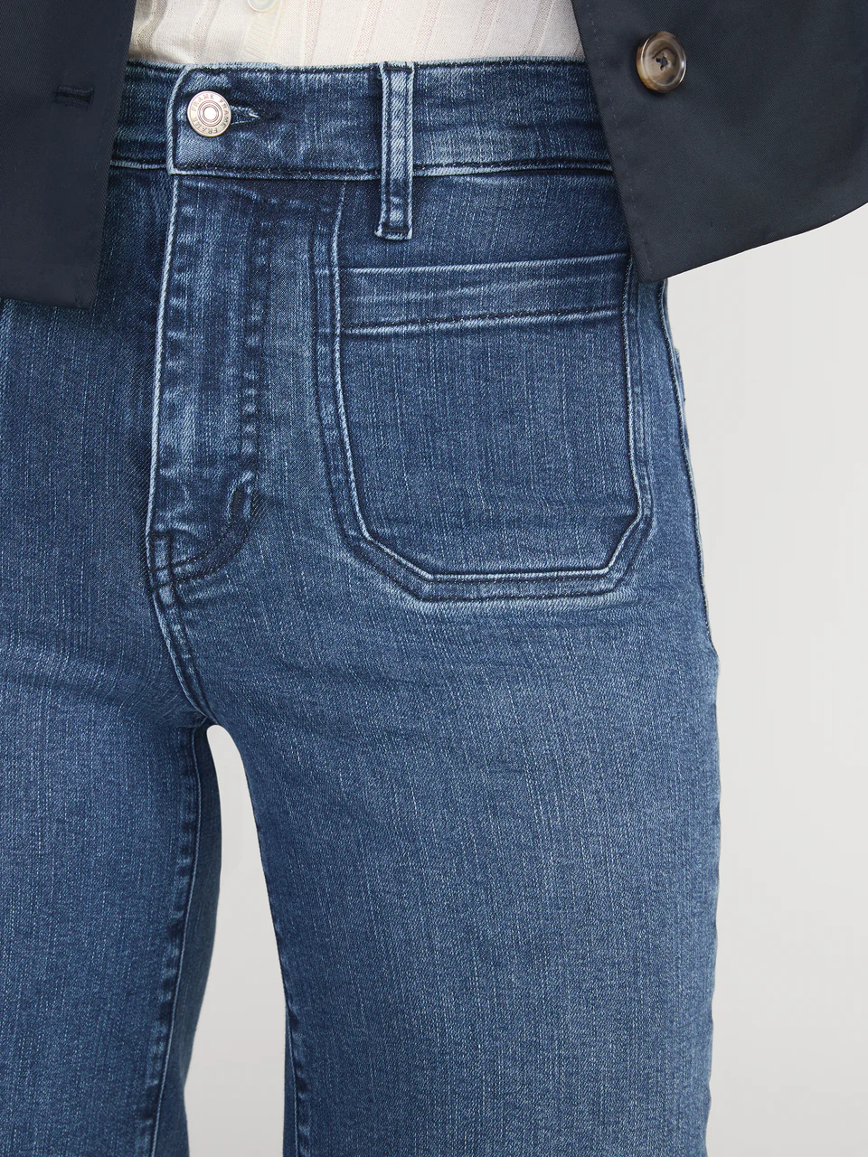 FRAME Le Slim Palazzo Modernist Pocket Jeans in Iberia Wash