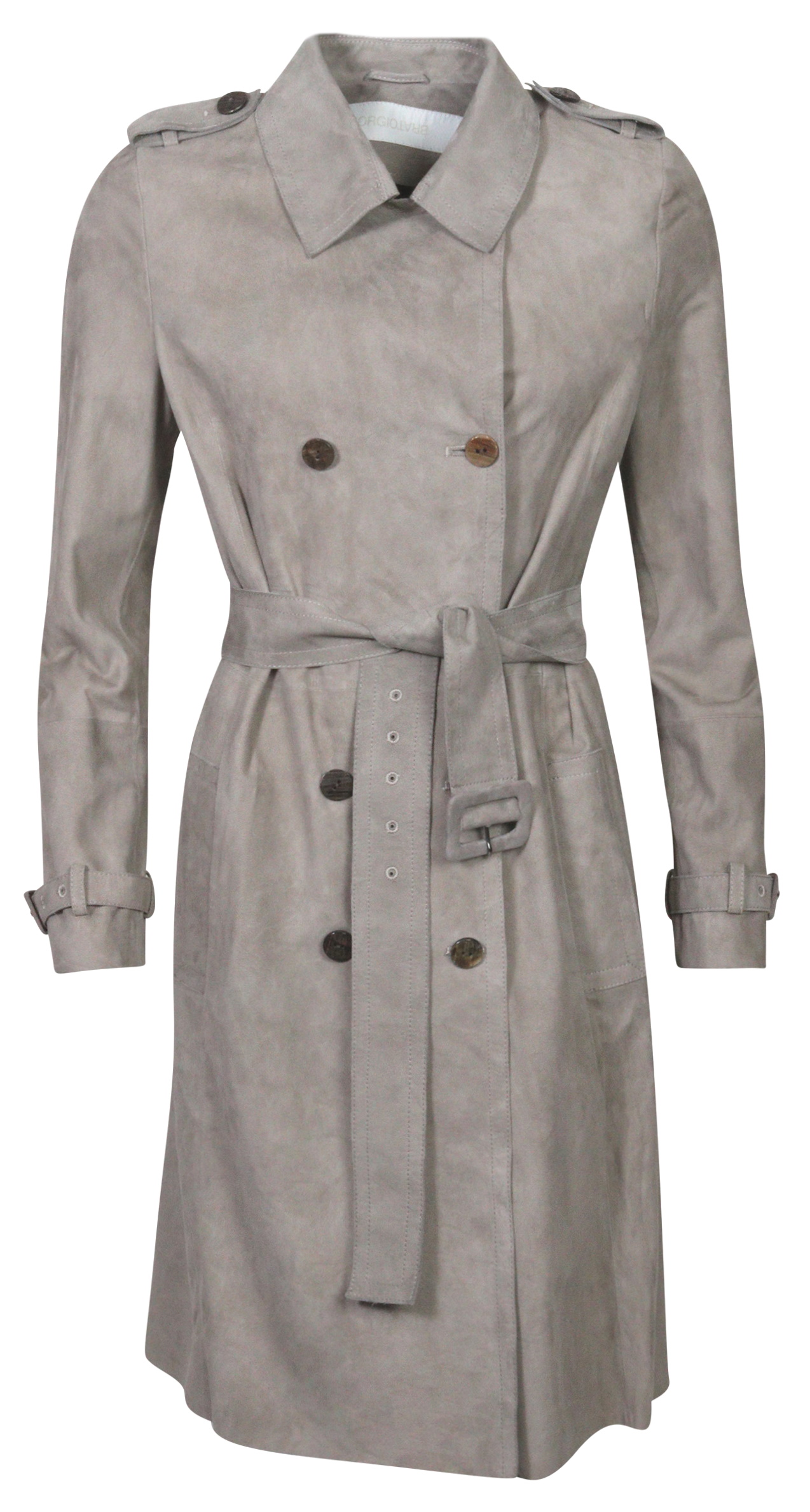 Giorgio Brato Soft Suede Leather Trench Cloud Grey