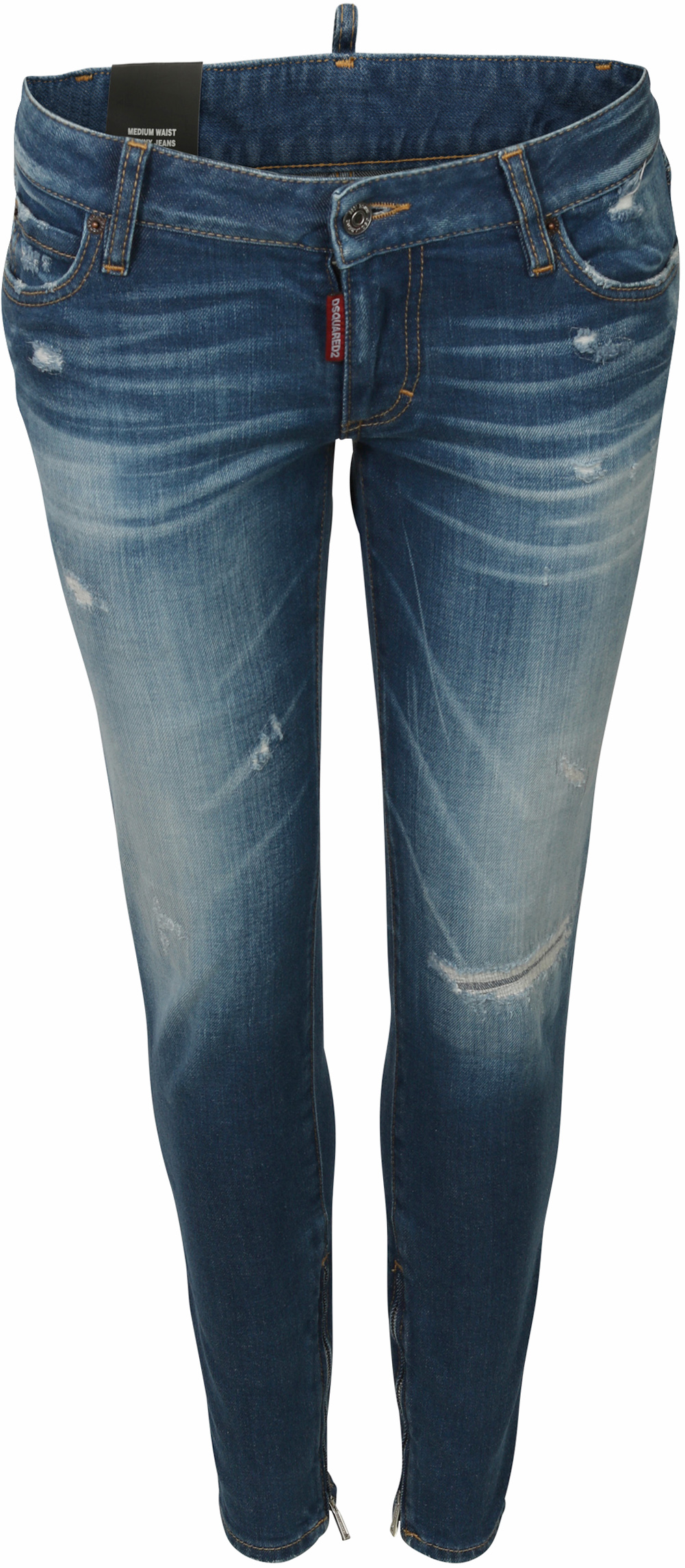 Dsquared Jeans Medium Waist Skinny Blue Washed