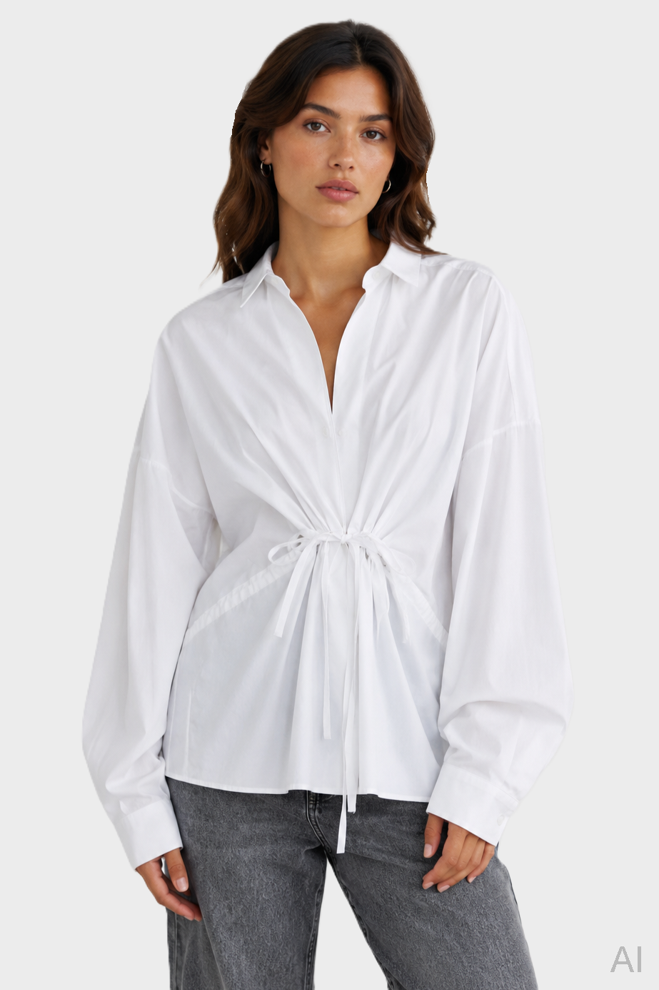 THE LATEST Cotton Oversize Shirt in White