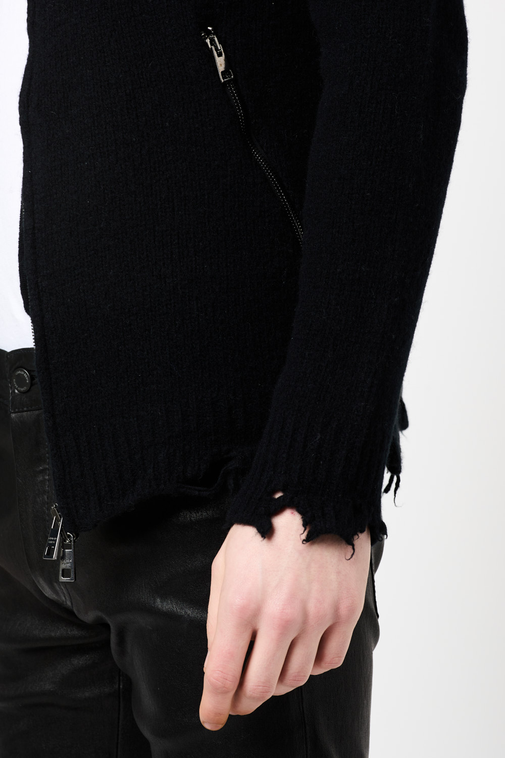 Giorgio Brato Biker Wool Jacket in Black