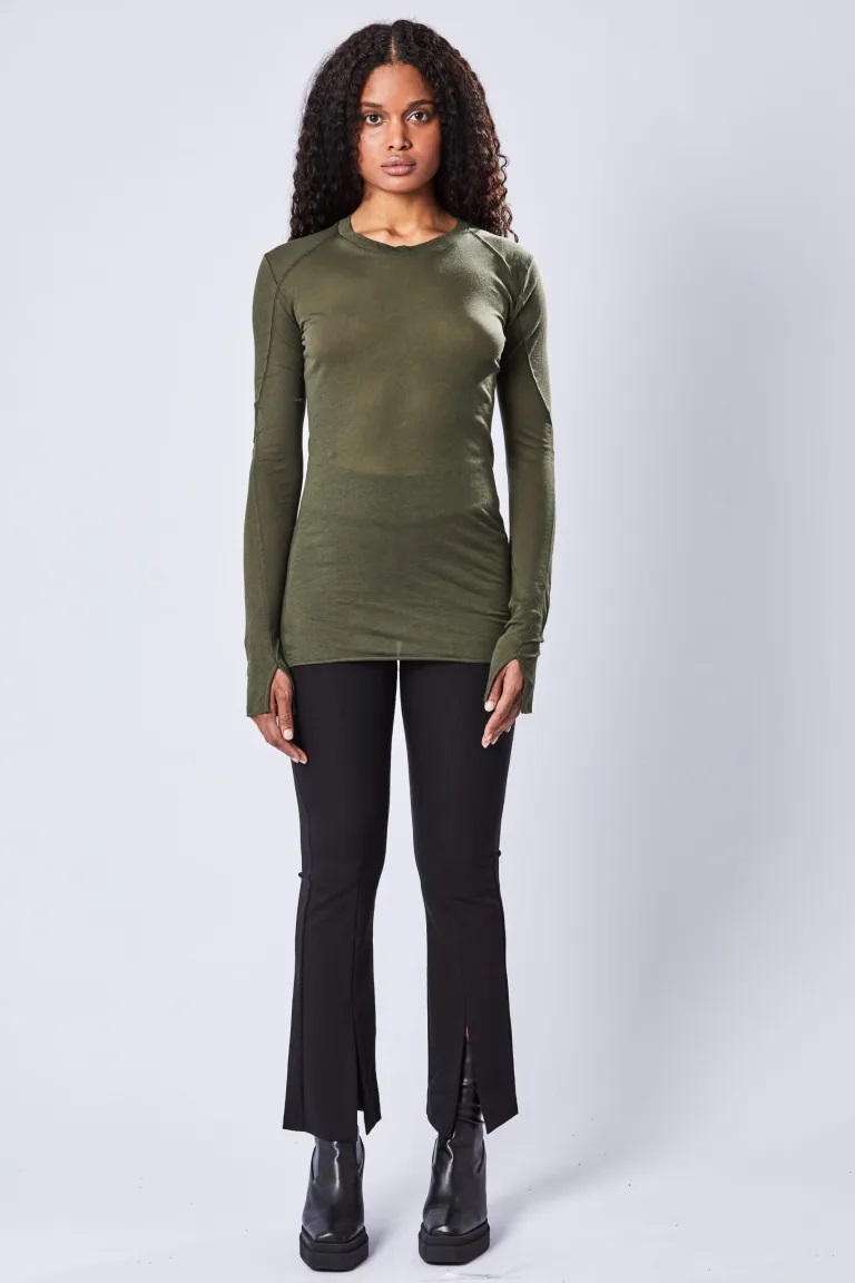 THOM KROM Light Longsleeve in Green XS