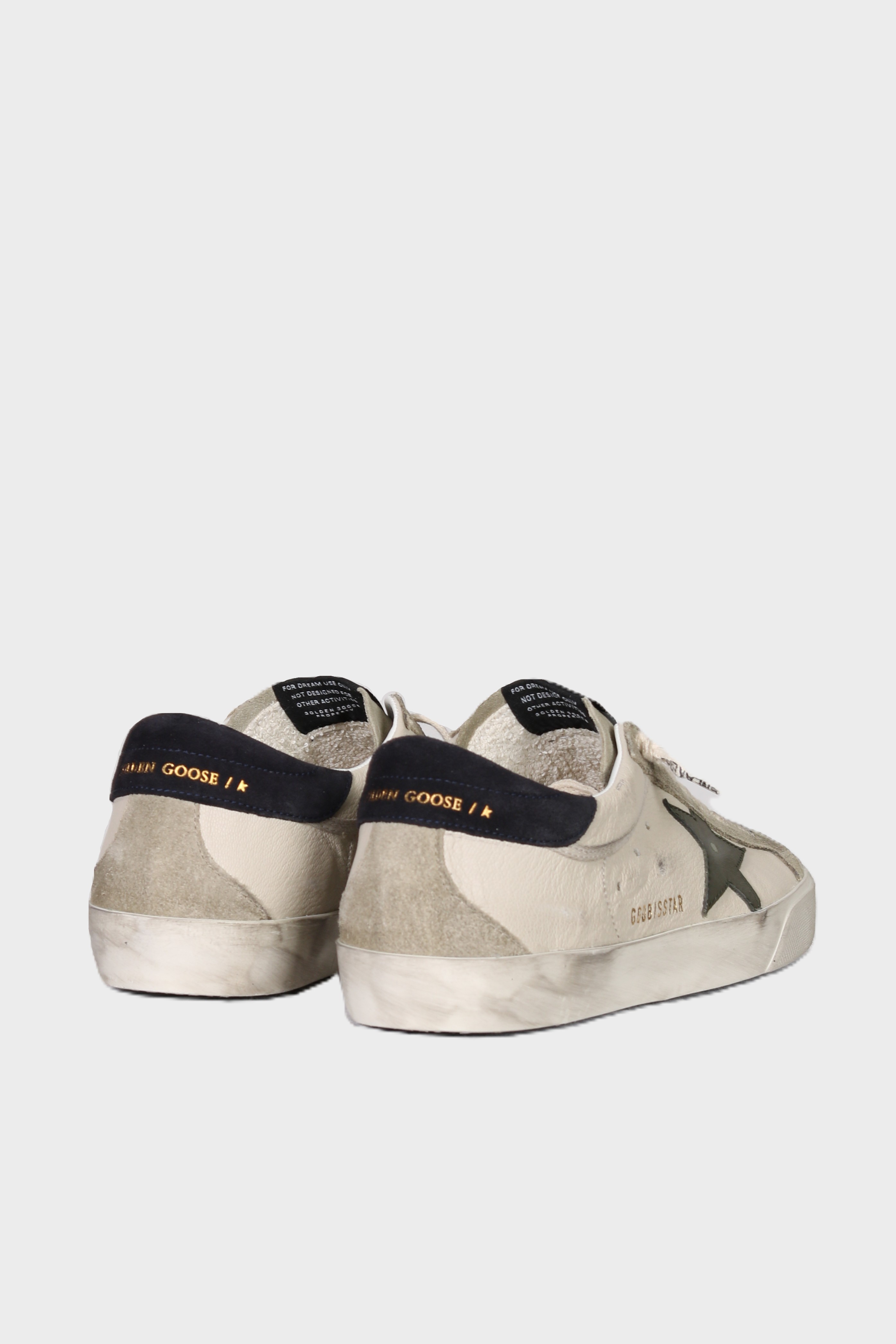 GOLDEN GOOSE Super Star Suede in Olive/Cream