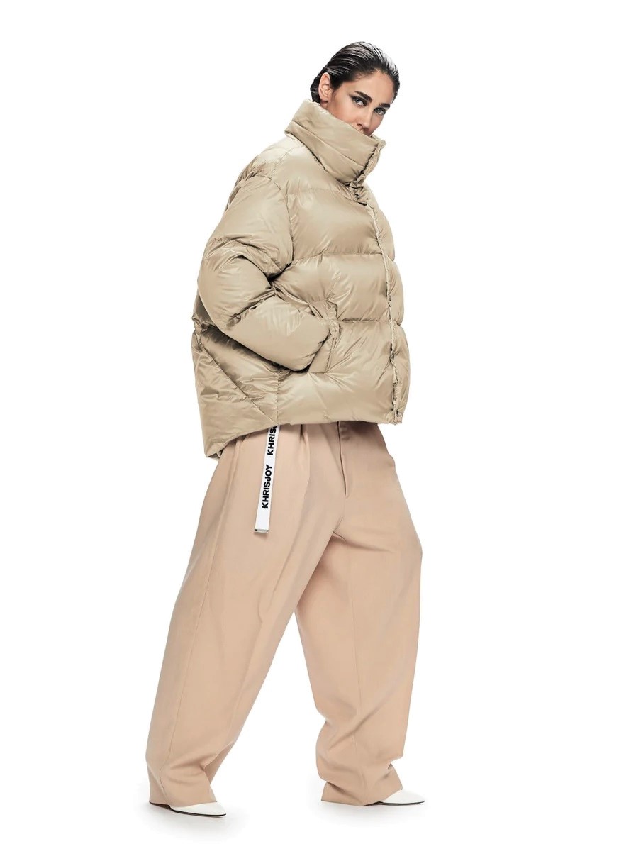 Khrisjoy Iconic Puffer Oversized Jacket in Beige