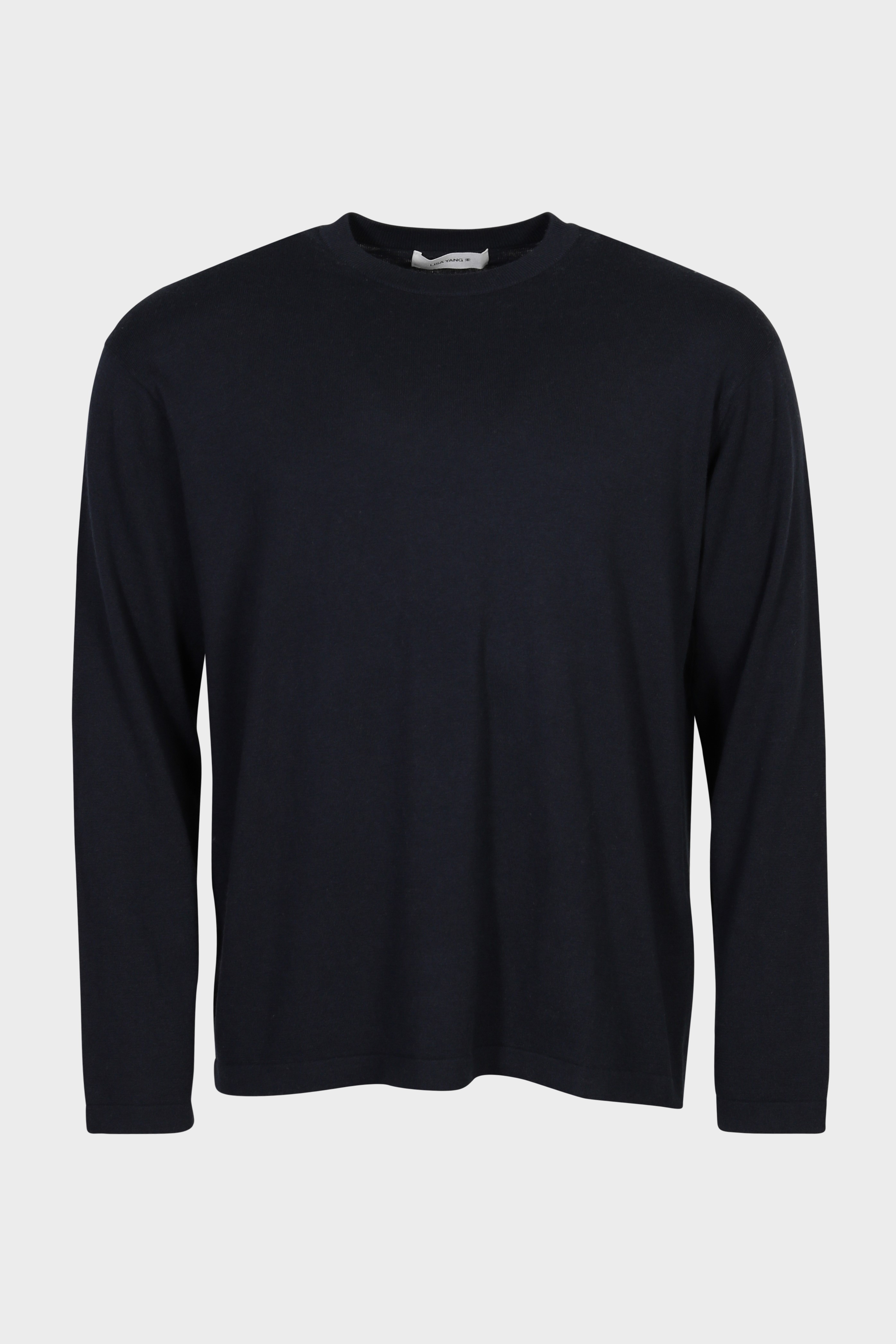 LISA YANG Brendan Cotton Cashmere Pullover in Ink Blue
