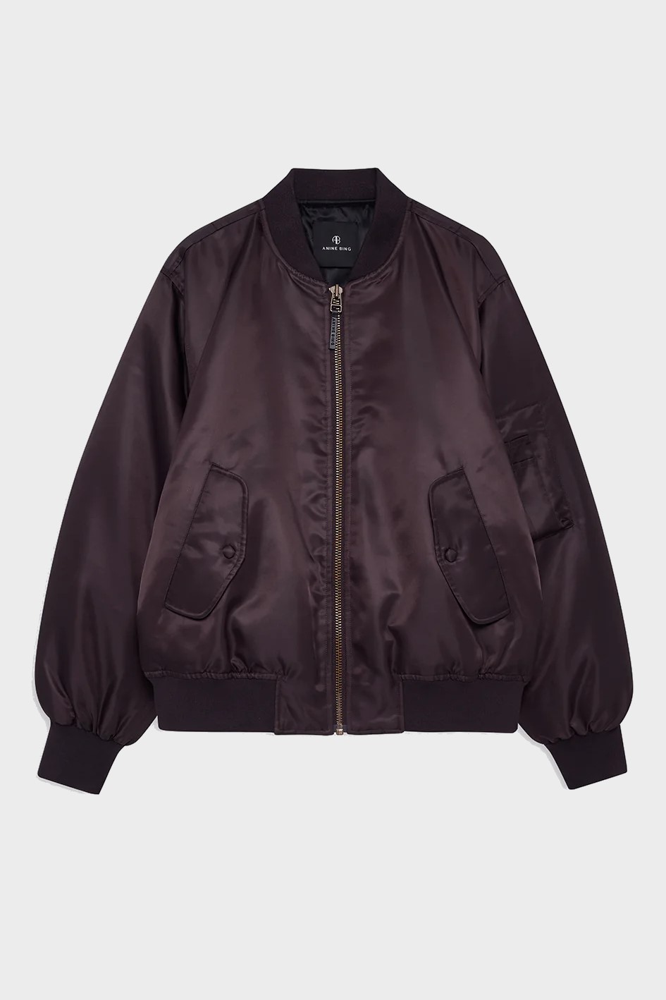 ANINE BING Bomber Jacket in Deep Brown