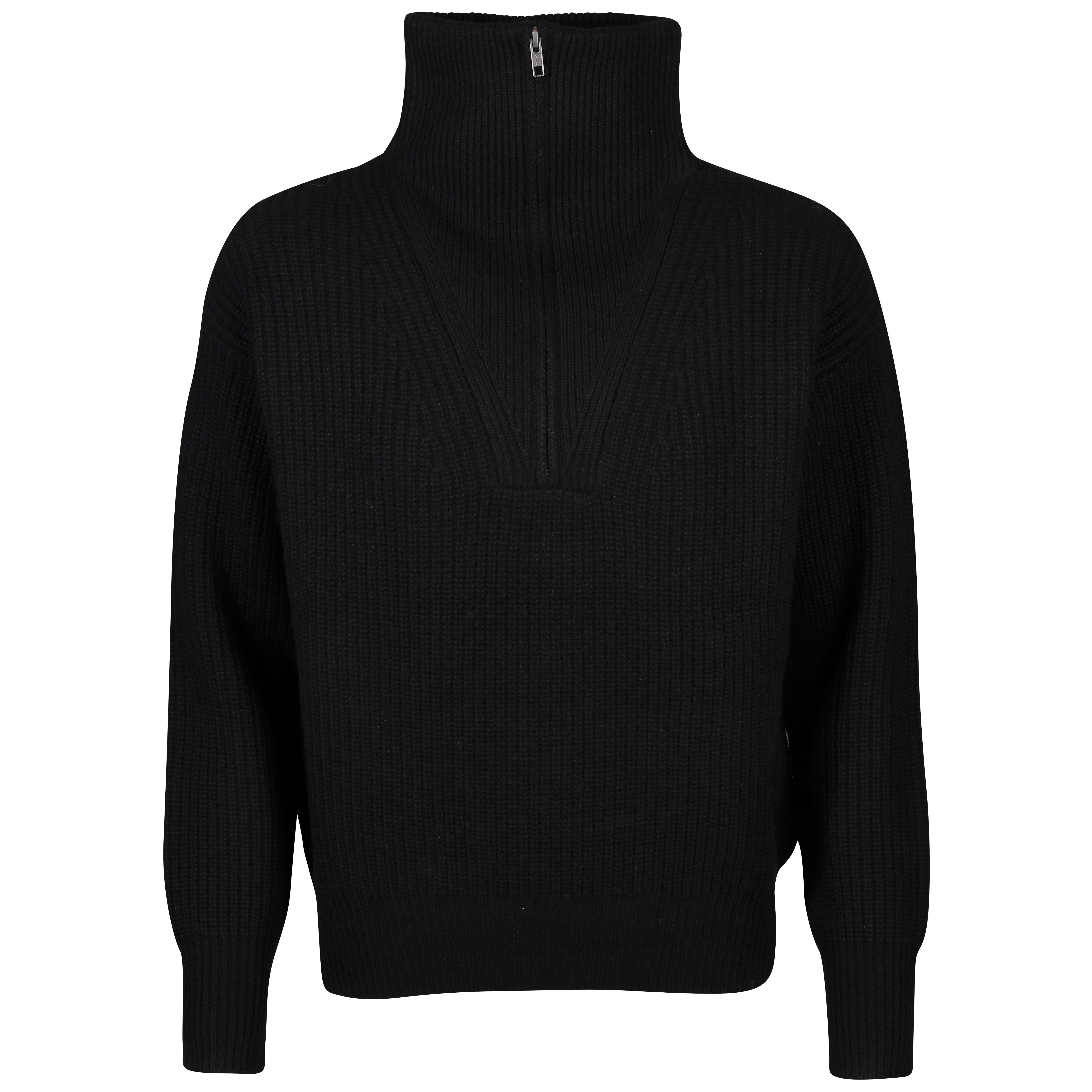 Nili Lotan Hester Half Zip Cashmere Sweater in Black S