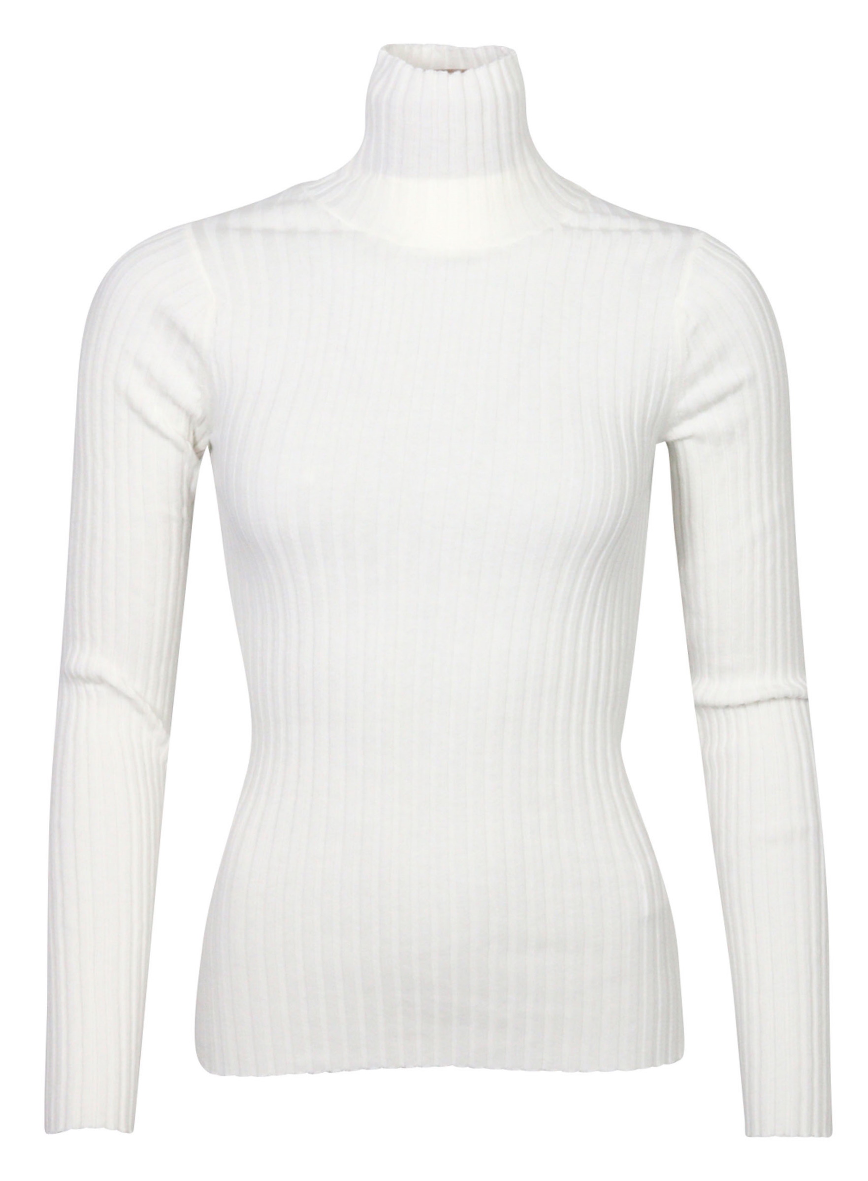 Anine Bing Turtle Rib Knit Sweater Offwhite