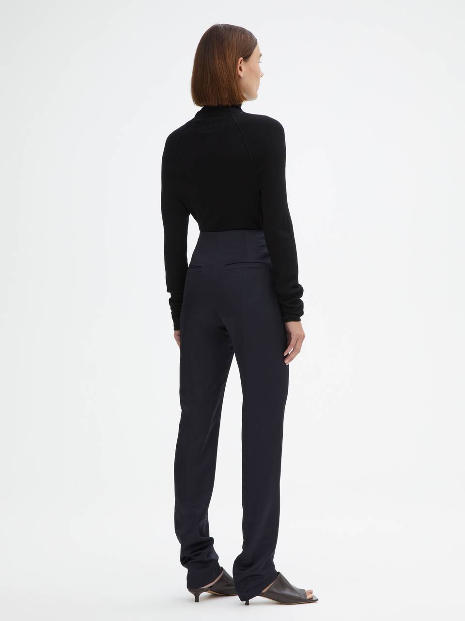 DAGMAR Duchesse Pant in Shiny Dark Navy 34