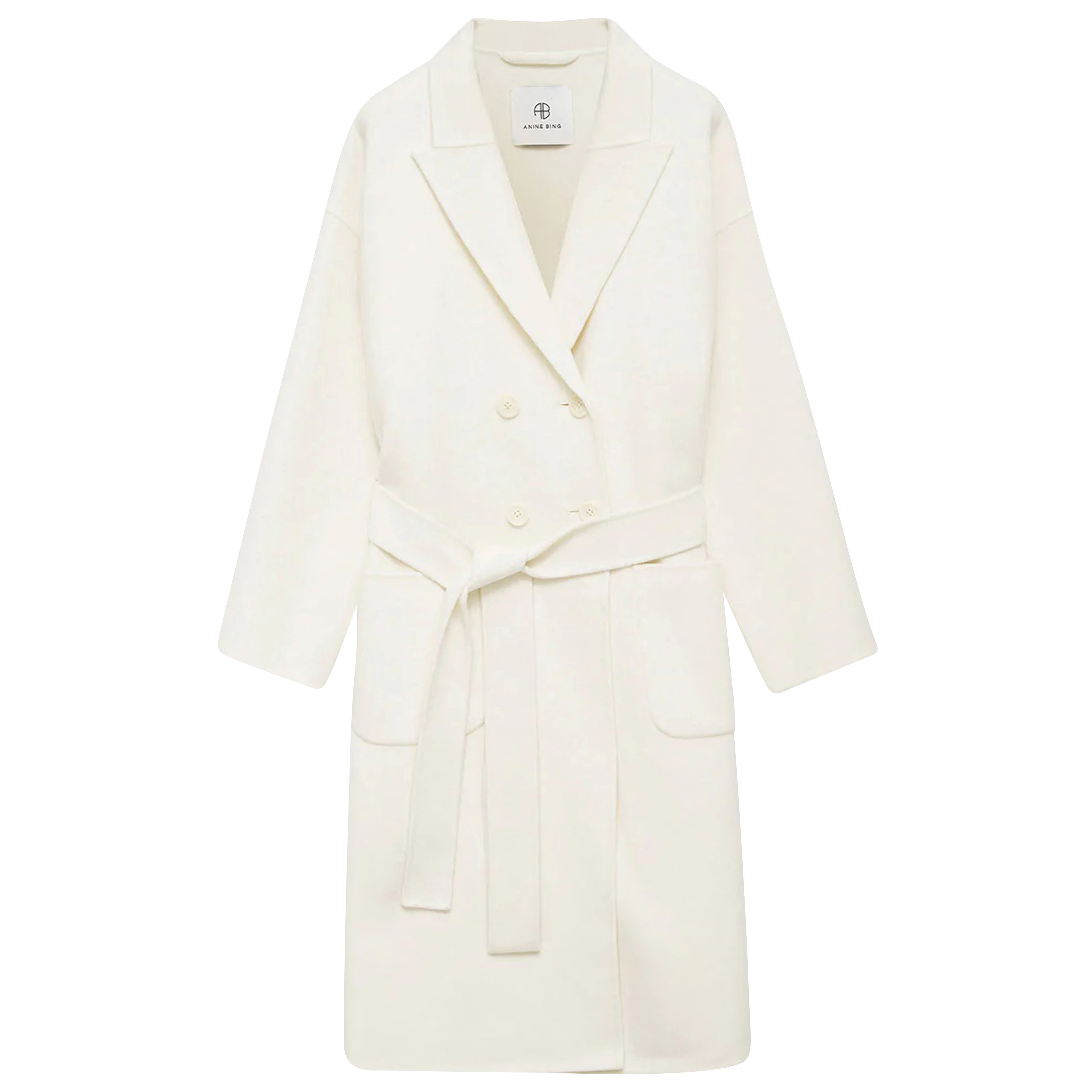 Anine Bing Wool Coat Dylan in Ivory XS