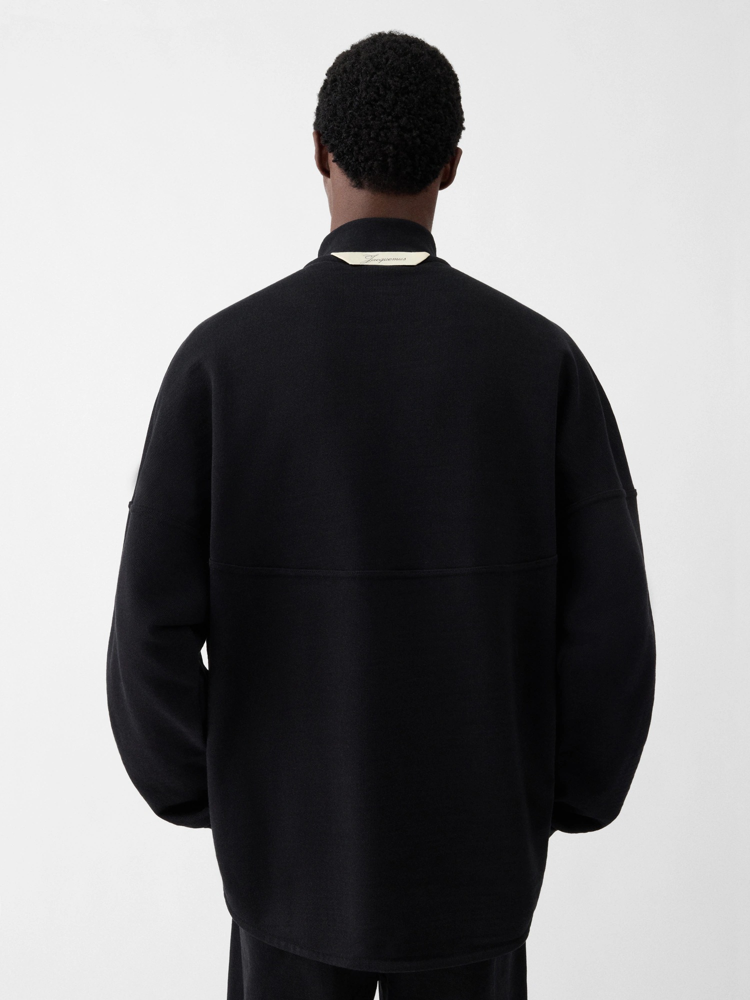 JACQUEMUS Rond Carré Half Zip Sweatshirt in Black