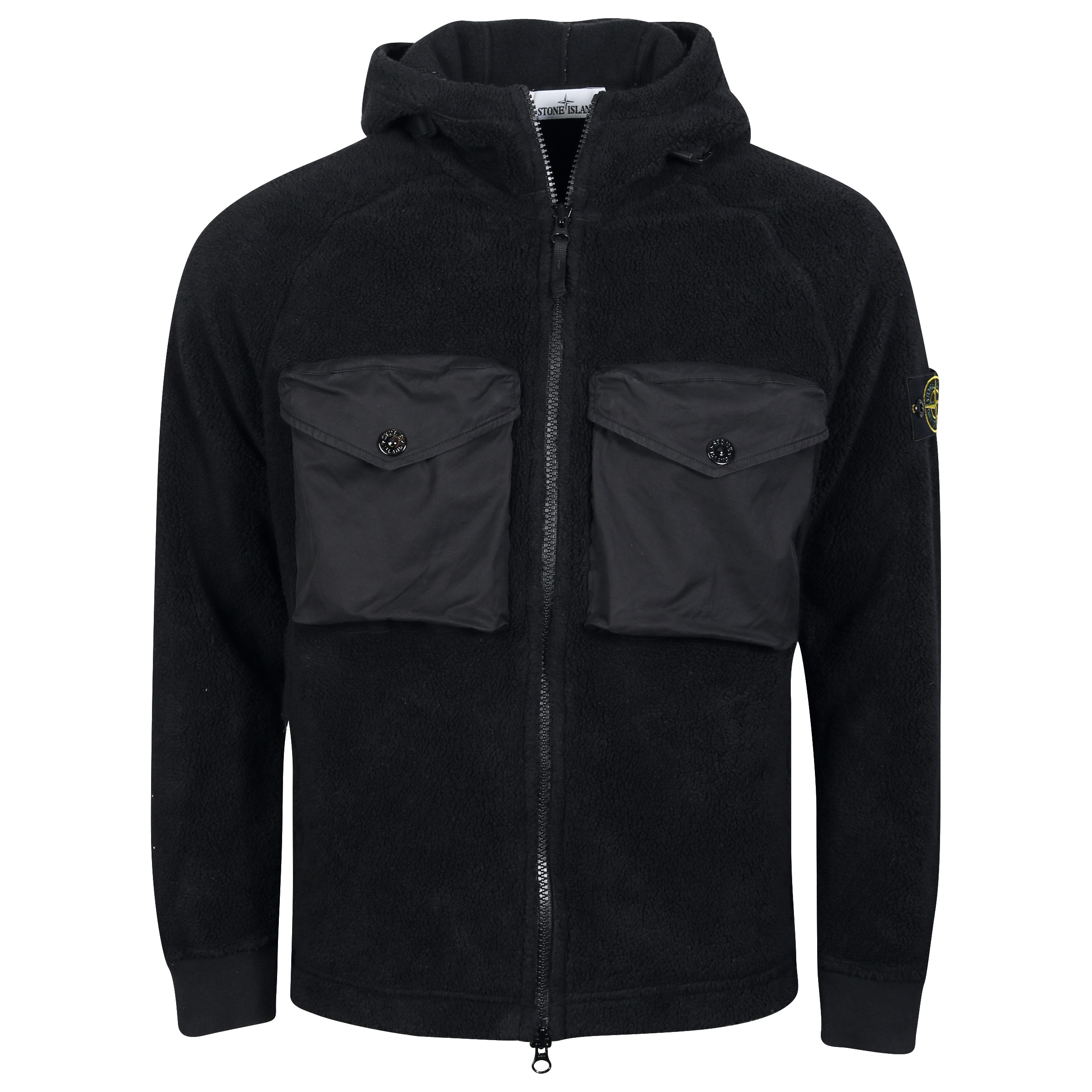 Stone Island Hooded Teddy Jacket in Black