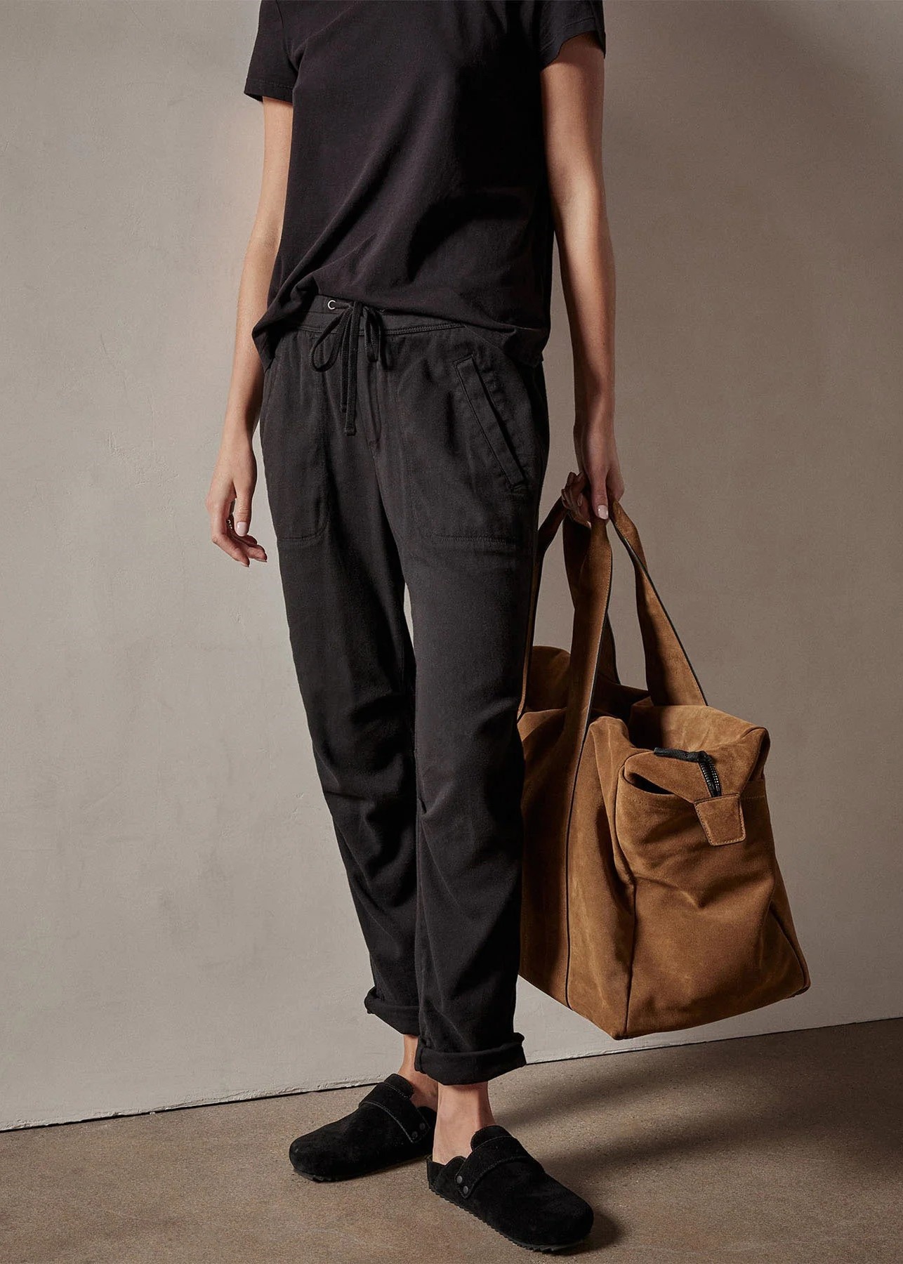 JAMES PERSE Soft Drape Utility Pant in Black 3/ L