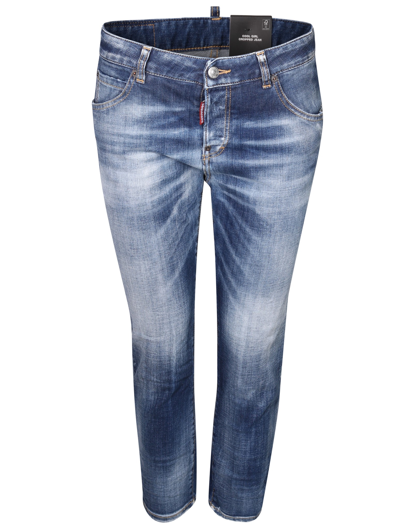 DSQUARED2 Cool Girl Cropped Jeans in Washed Mid Blue