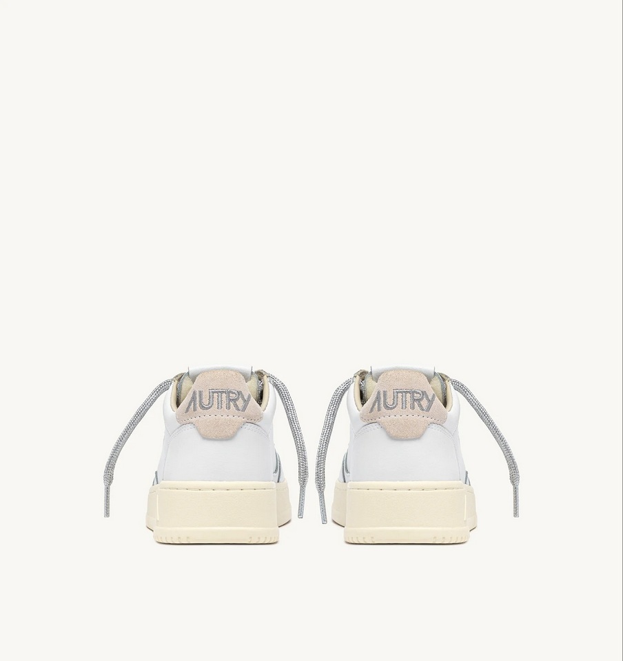 AUTRY ACTION SHOES Low Sneaker Leather/White/Silver Laces