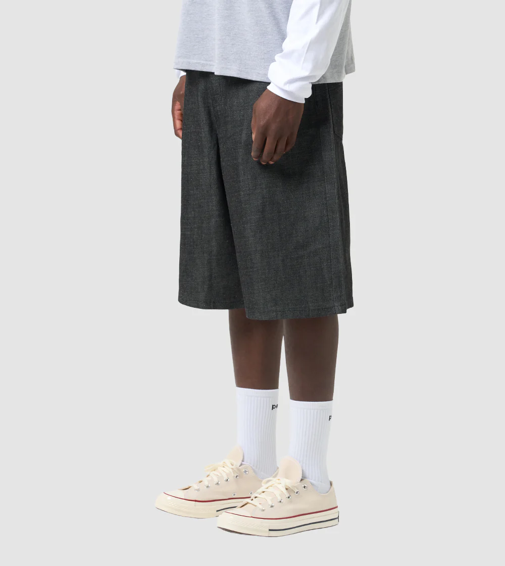 PERPLEX Japanese Raw Denim Shorts in Black