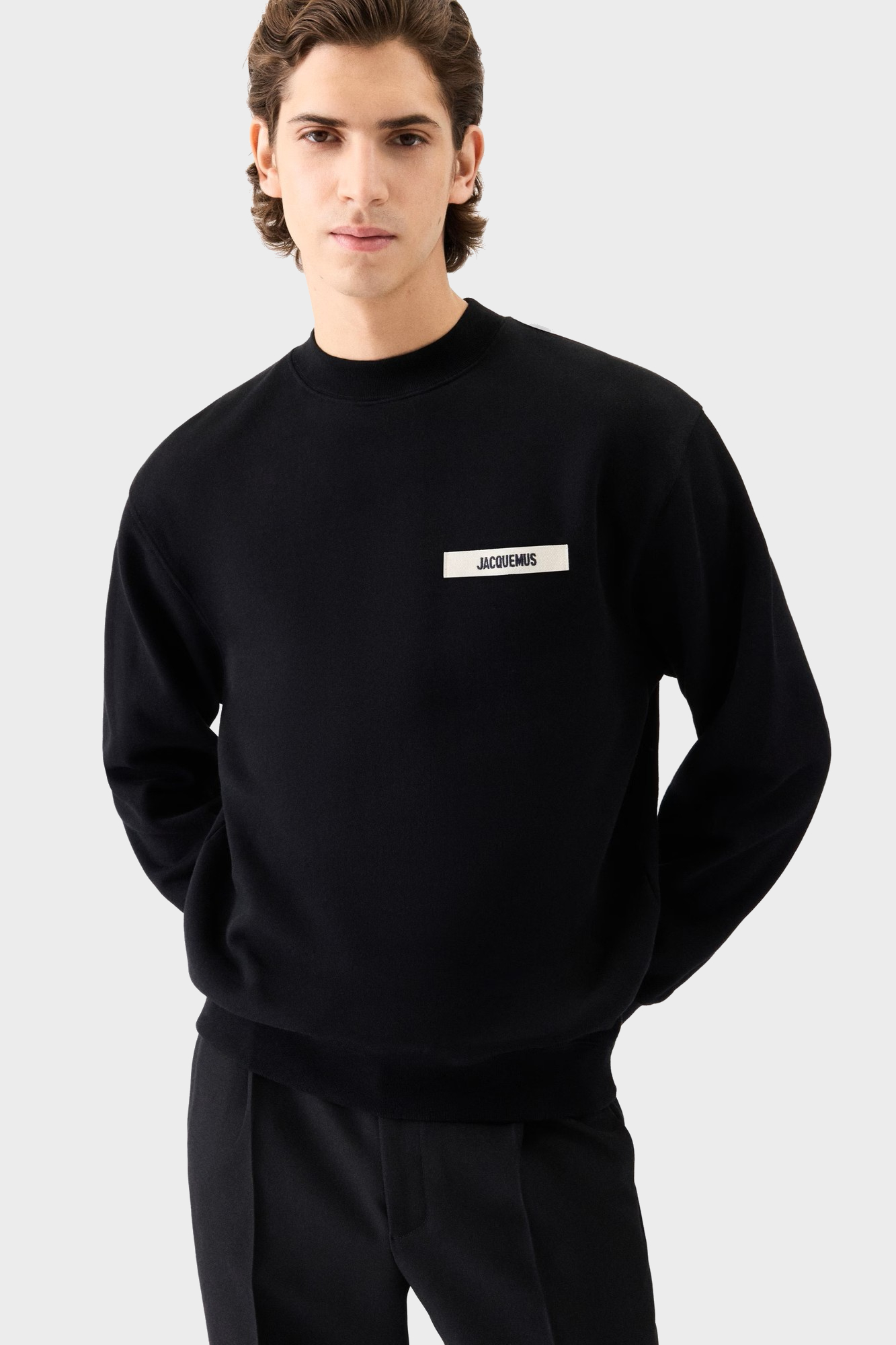 JACQUEMUS Grosgrain Sweatshirt in Black